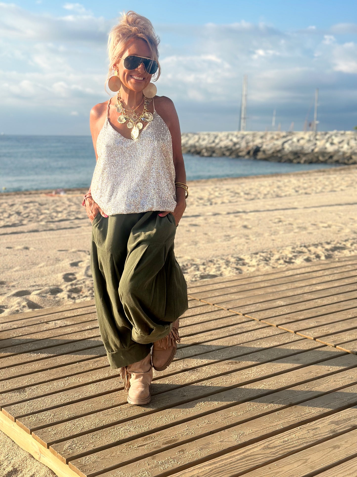 PANTALONES PANA CROPPED BAGGY OVERSIZE MULTICOLOR