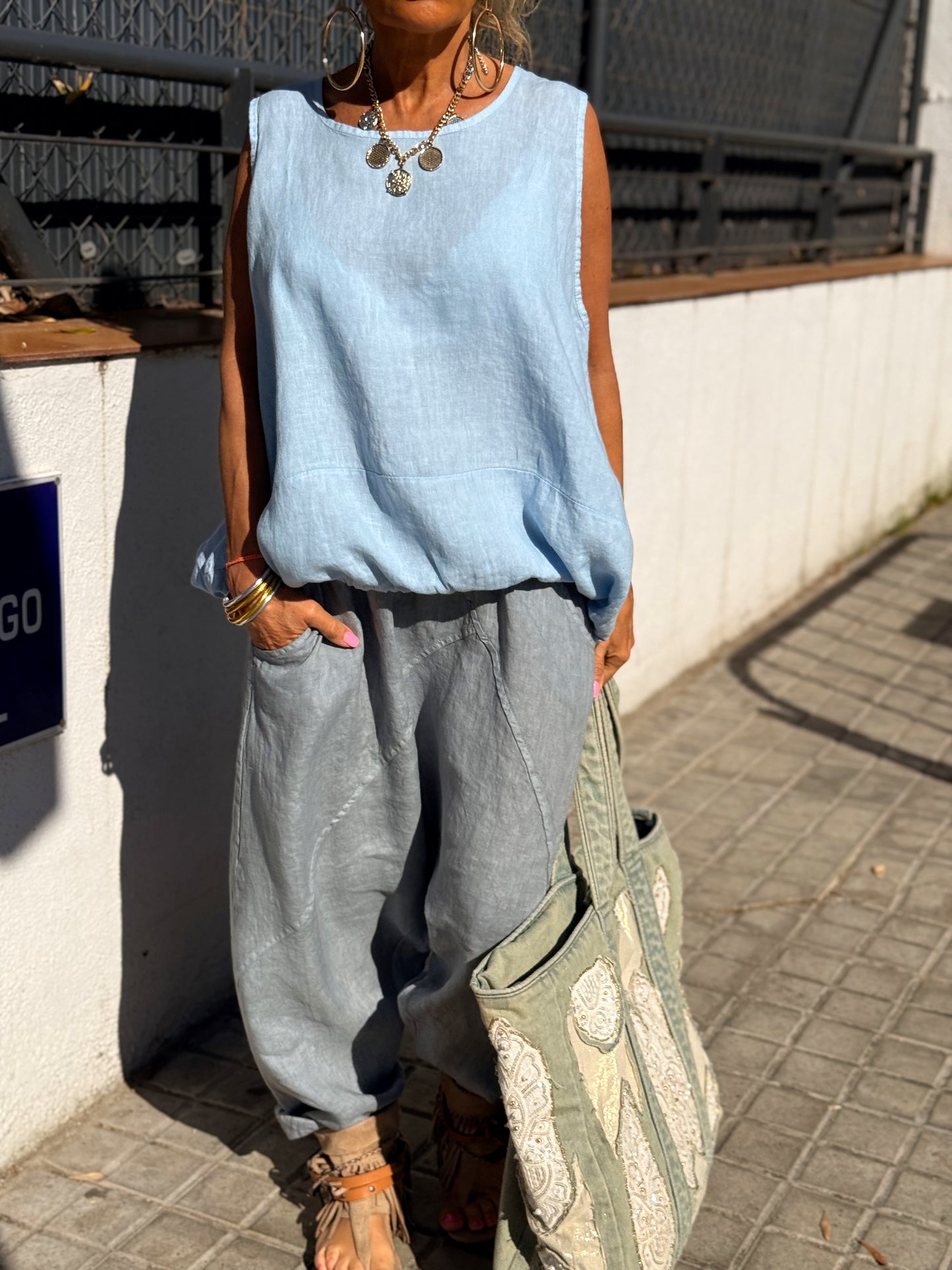 PANTALÓN BAGGY OVERSIZE LINO FLORENT MULTICOLOR