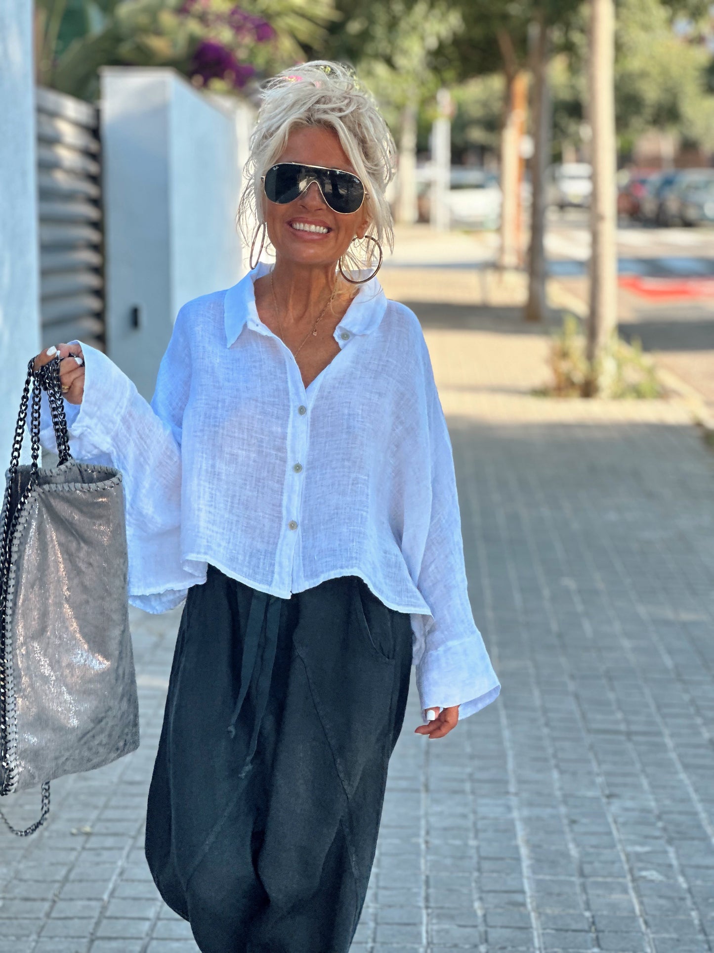 CAMISA LINO CROP-TOP MULTICOLOR