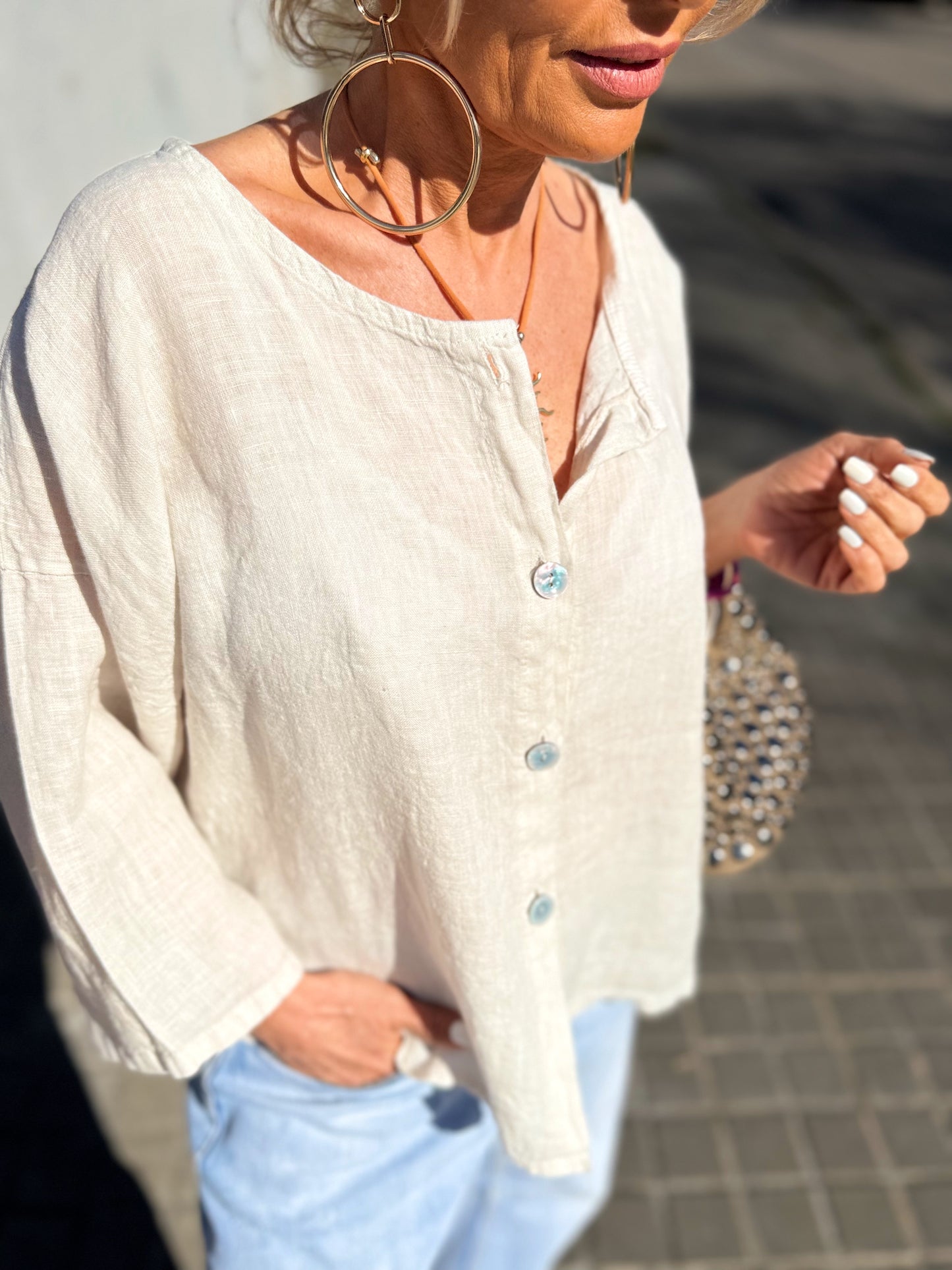 BLUSA DE LINO FABIO MULTICOLOR