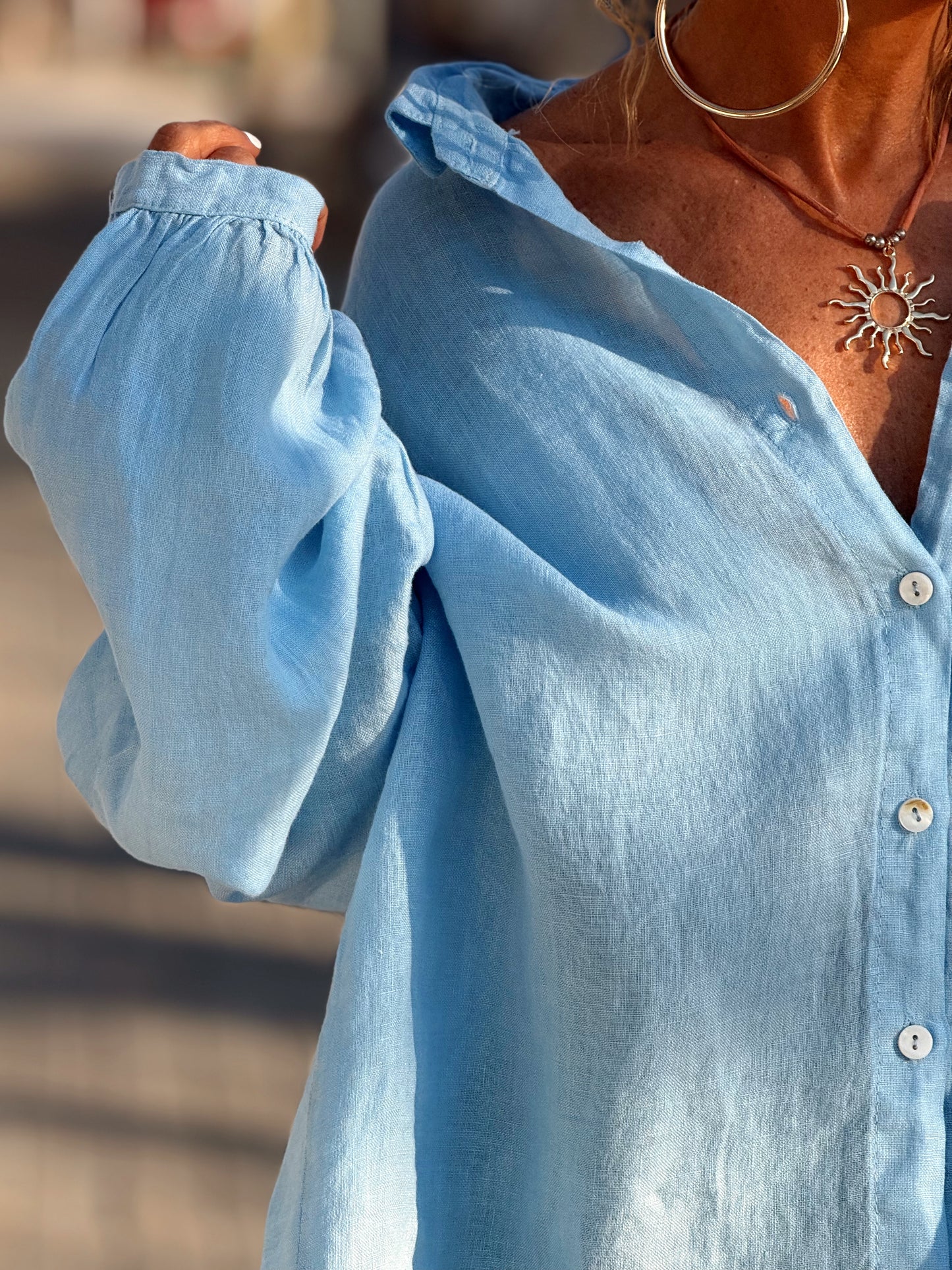 CAMISA OVERSIZE LINO LEA MULTICOLOR