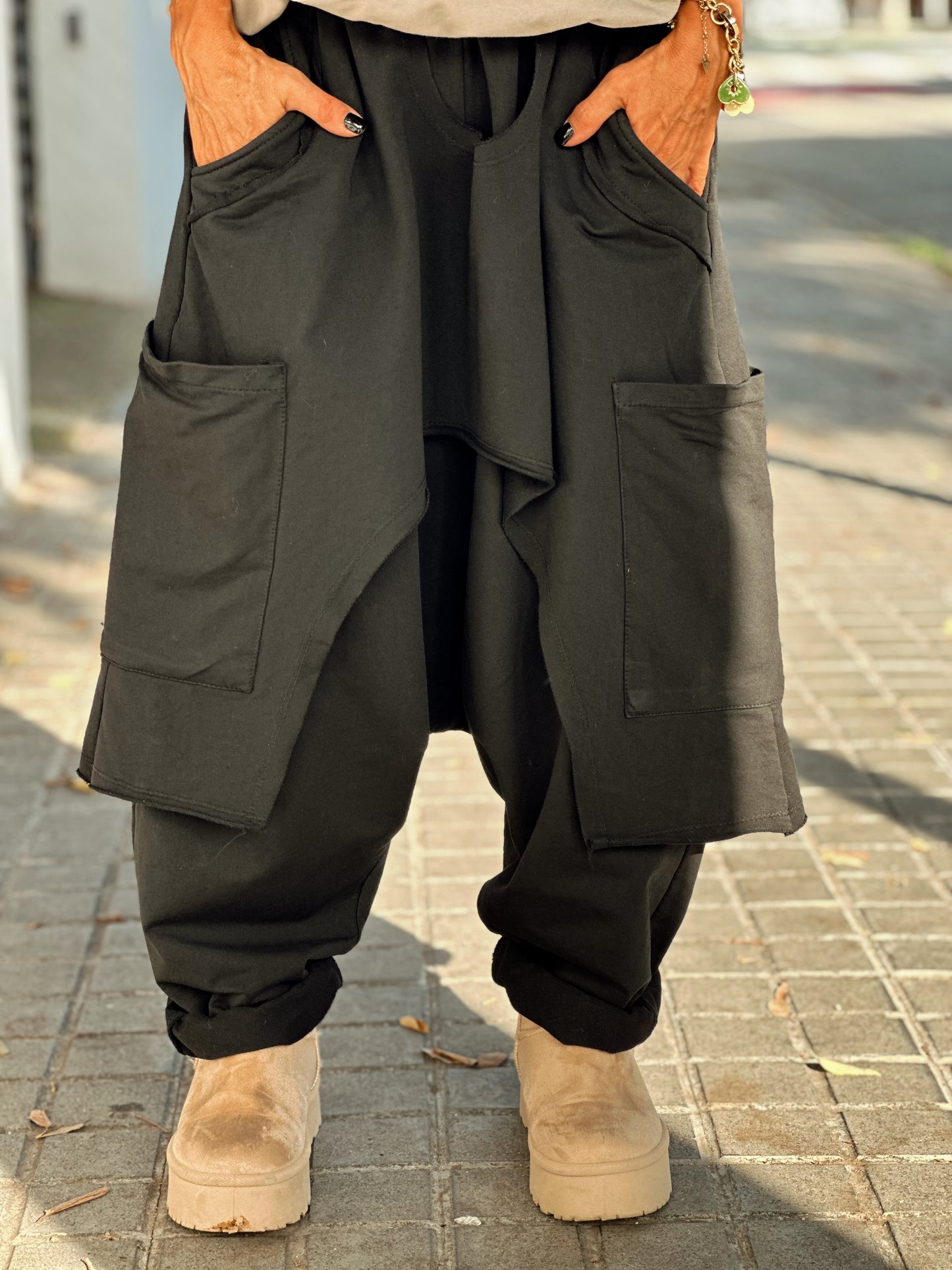 PANTALON OVERSIZE COUTURE NEGRO