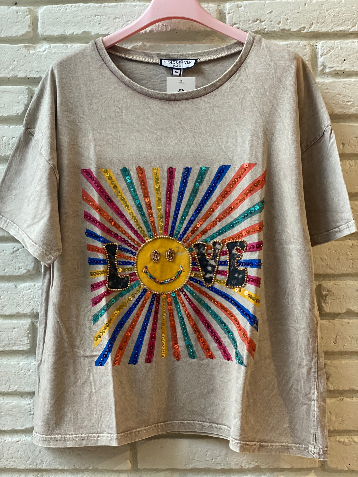 CAMISETA SOL LOVE BEIGE