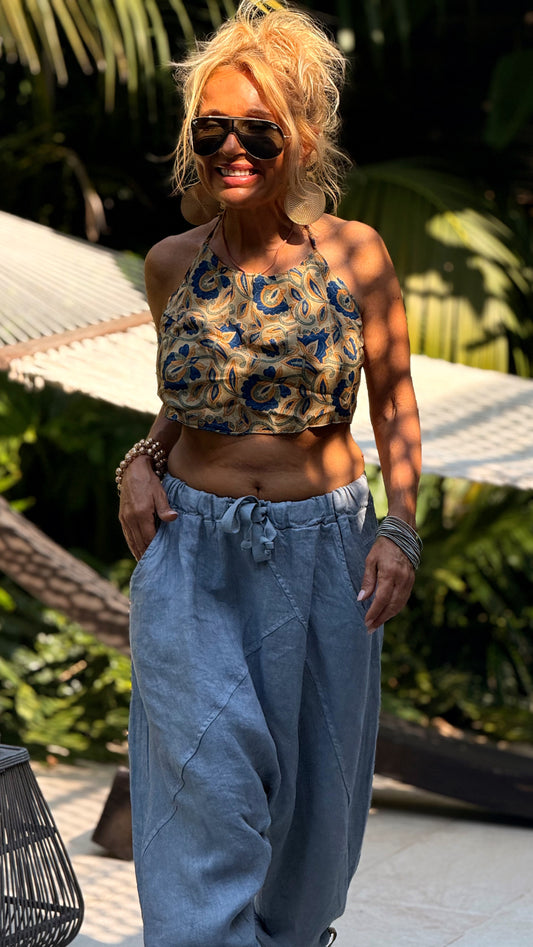 TOP REVERSIBLE ESTAMPADO INDY SEDA MULTICOLOR