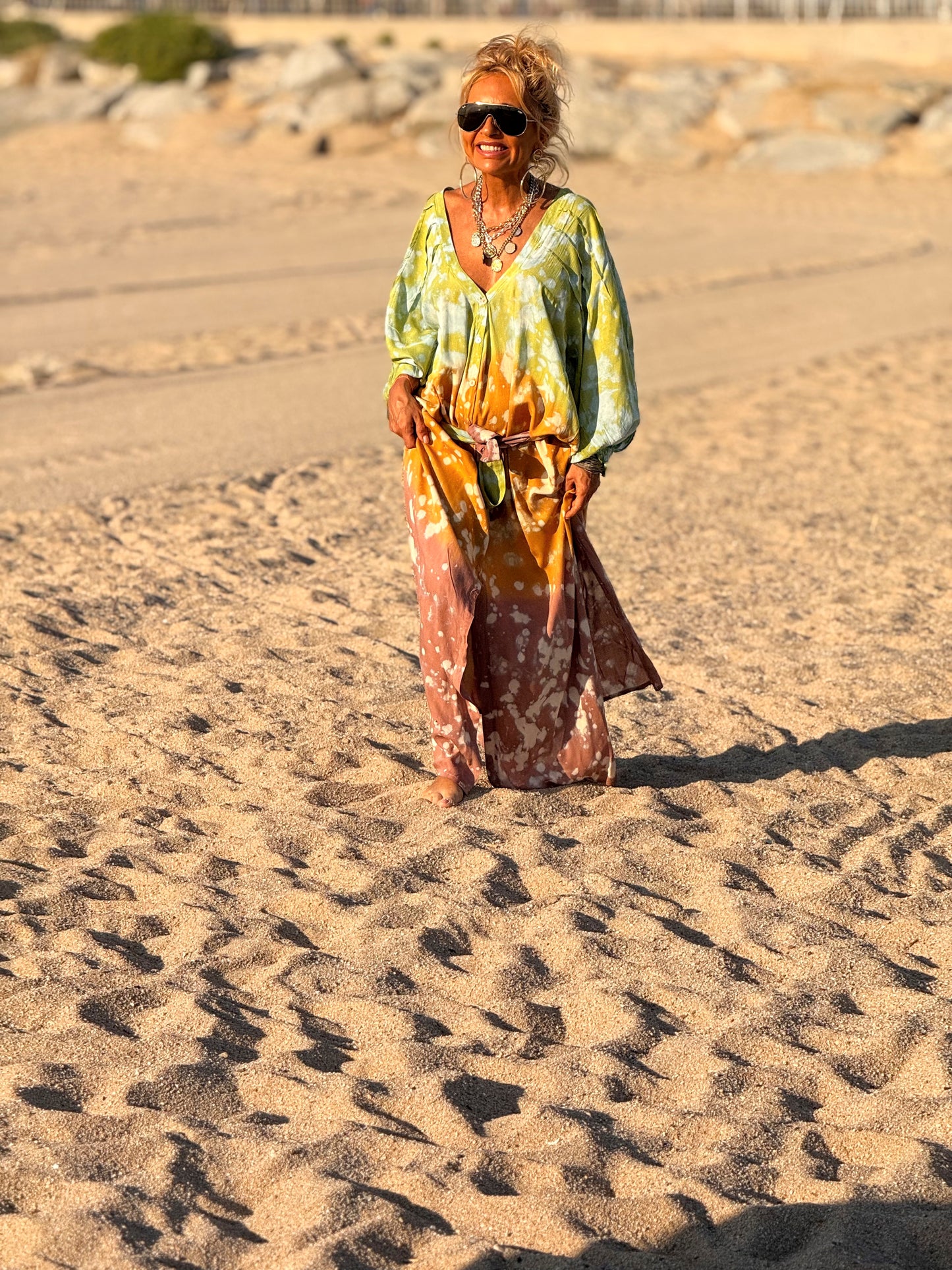 VESTIDO KAFTAN SUPER OVERSIZE MULTICOLOR