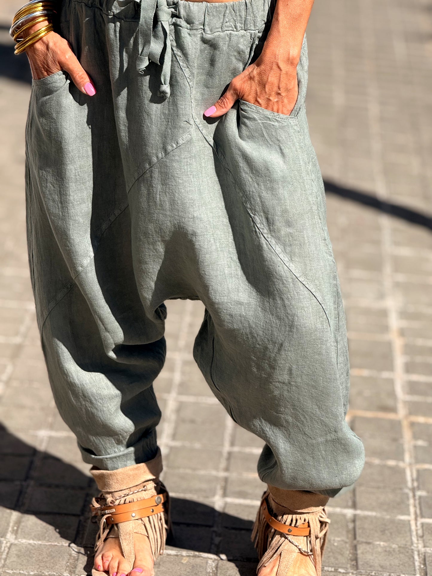 PANTALÓN BAGGY OVERSIZE LINO FLORENT MULTICOLOR