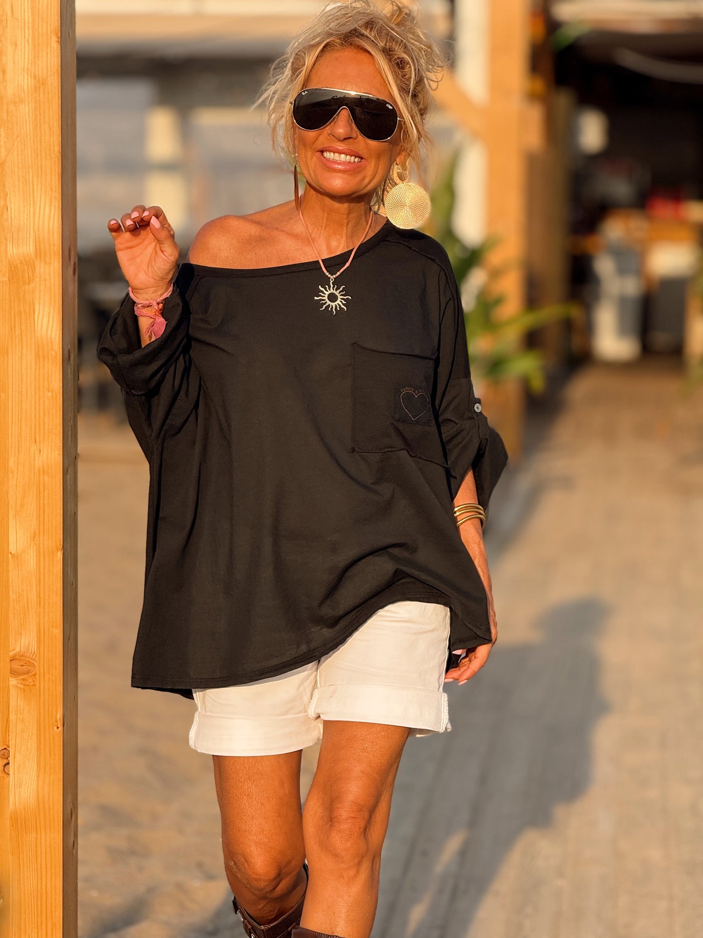 CAMISETA OVERSIZE L’AMORE E BELLA MULTICOLOR