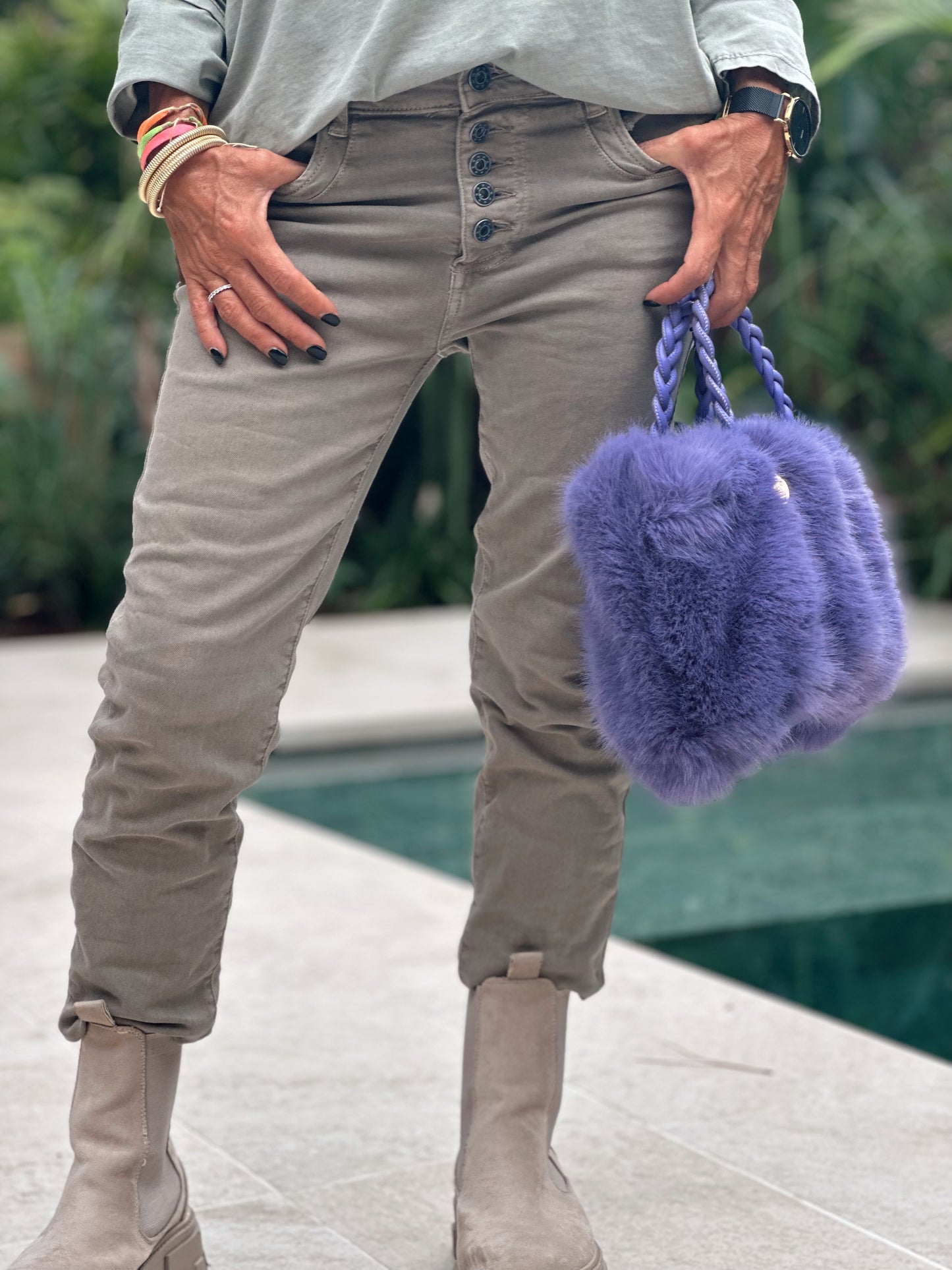 BOLSO PELO SINTÉTICO MORADO