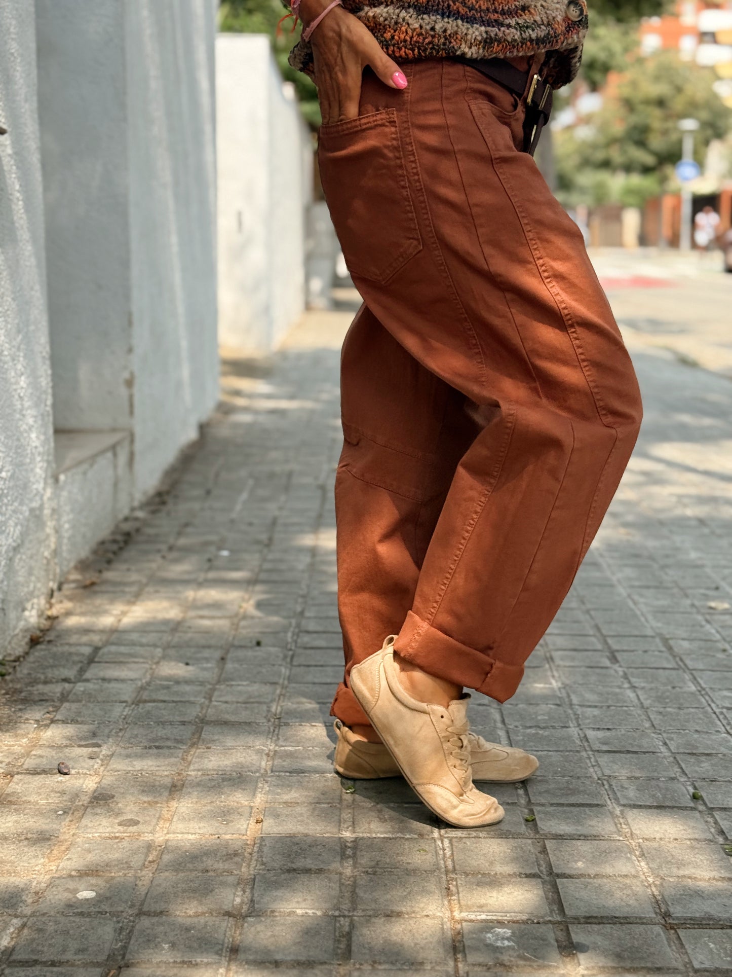 PANTALON CON CINTURÓN CAMILLE  MULTICOLOR