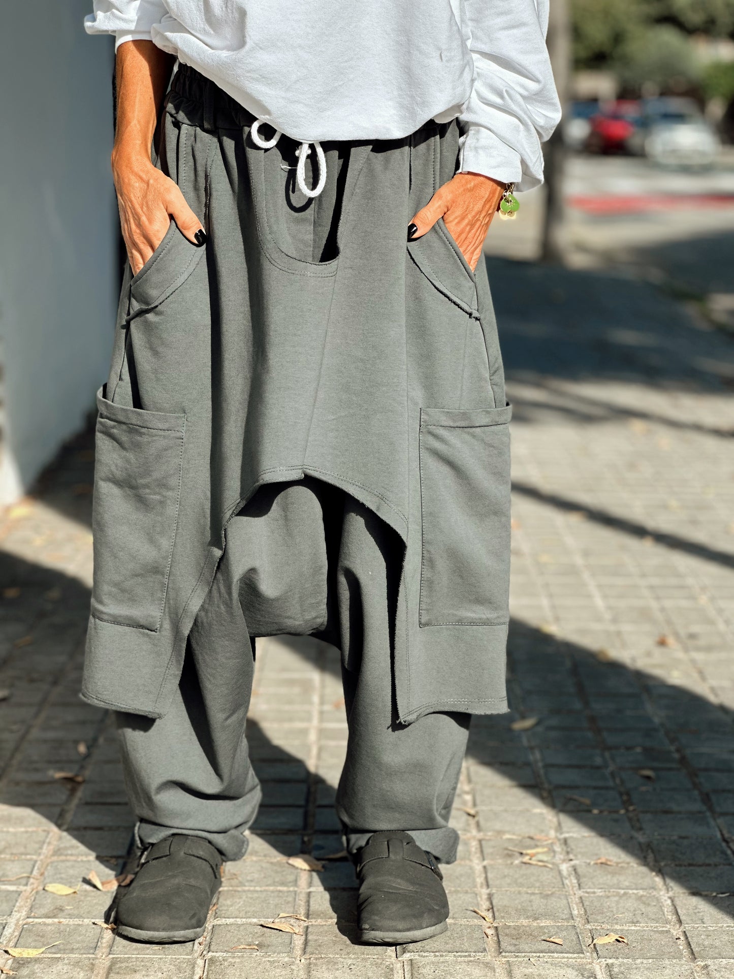 PANTALON OVERSIZE COUTURE GRIS