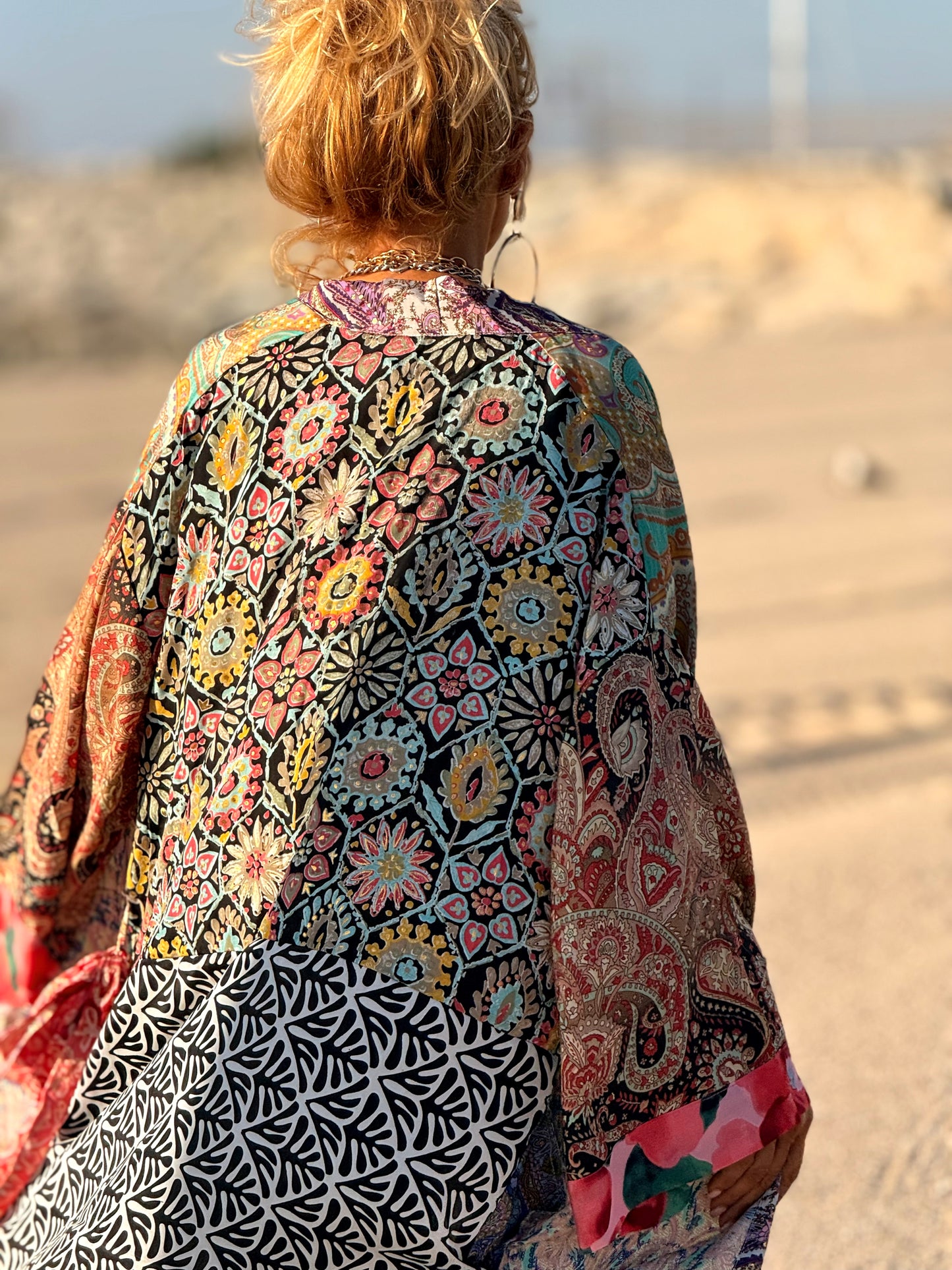 KIMONO ESTAMPADO MANGA 3/4 MULTICOLOR