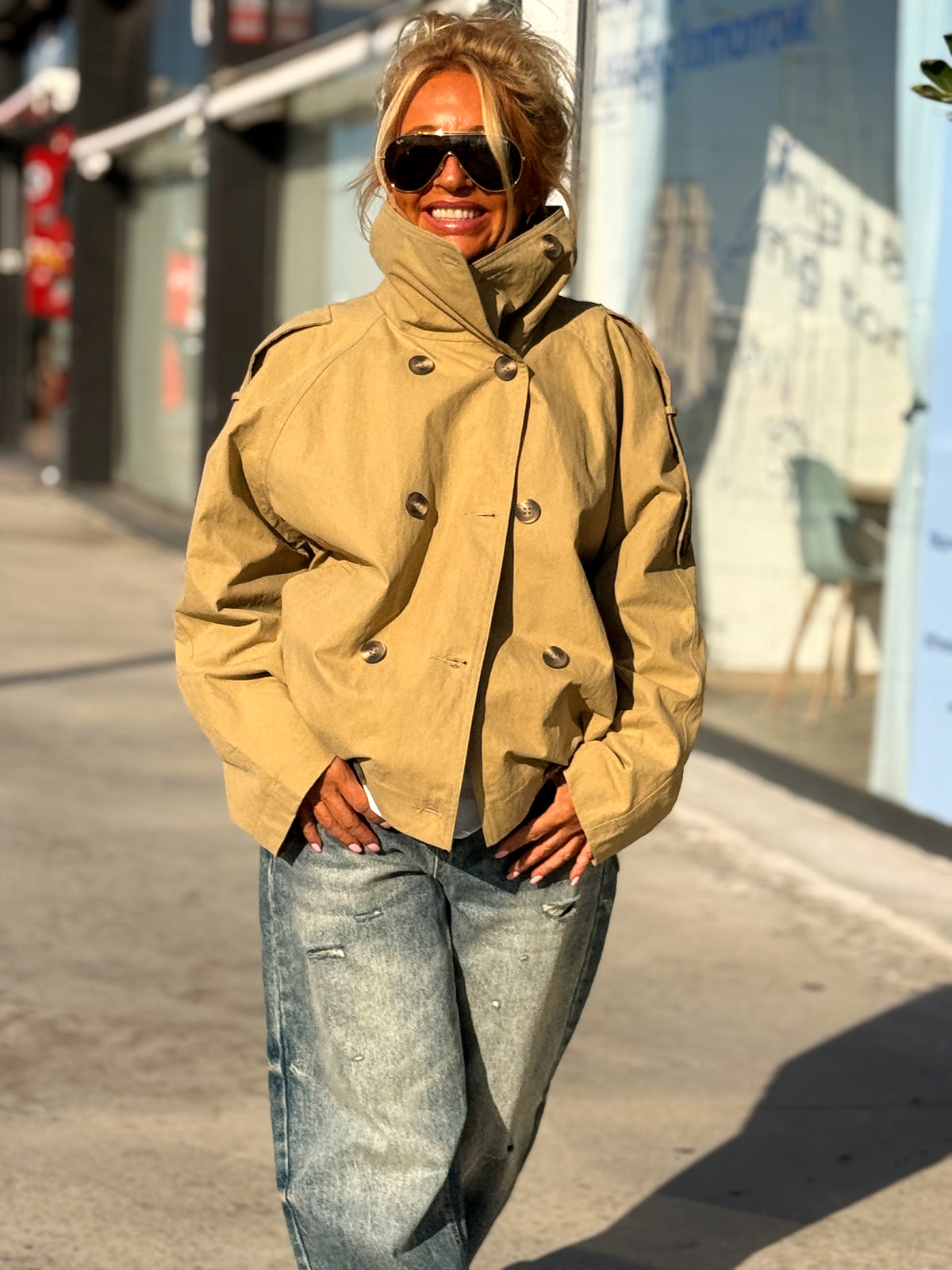 CHAQUETA FORRADA BEIGE