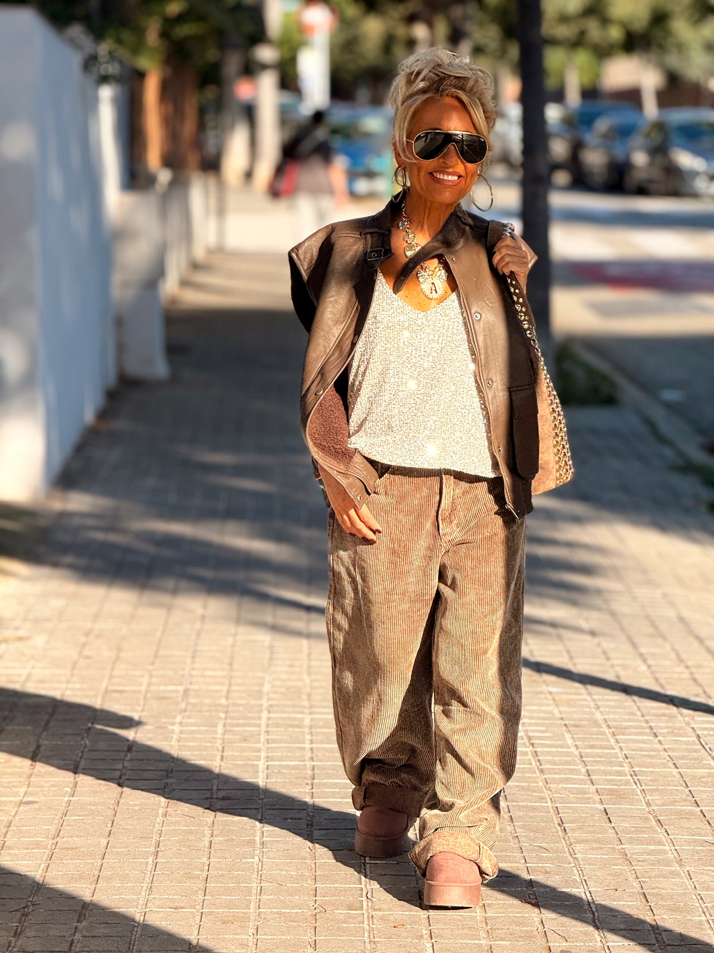 PANTALON DE PANA JOYCE MULTICOLOR