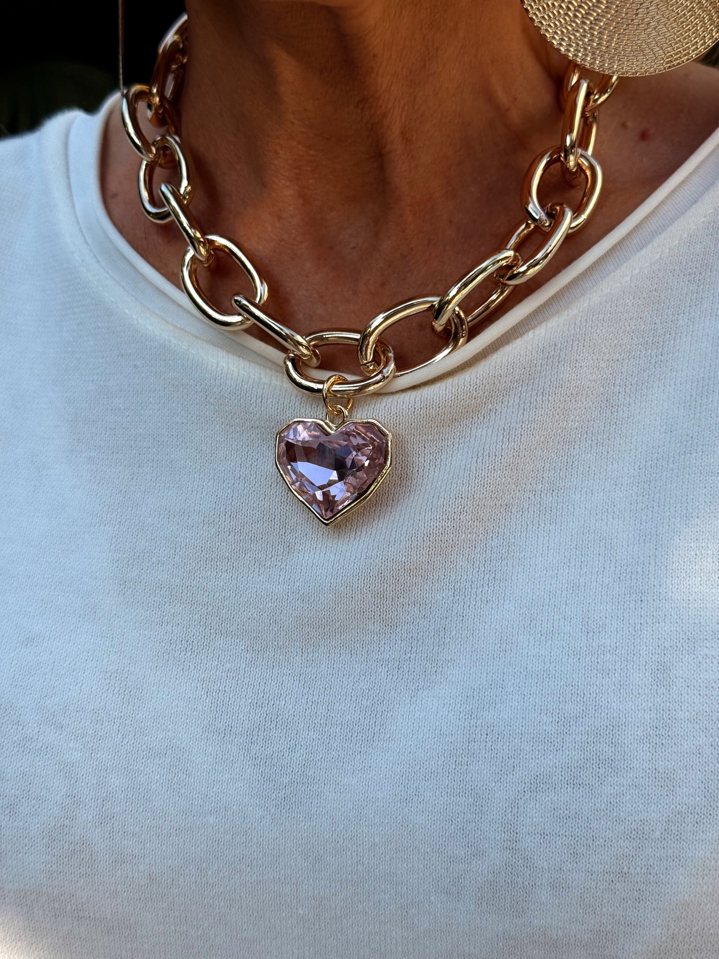 CADENA CON CORAZON MULTICOLOR