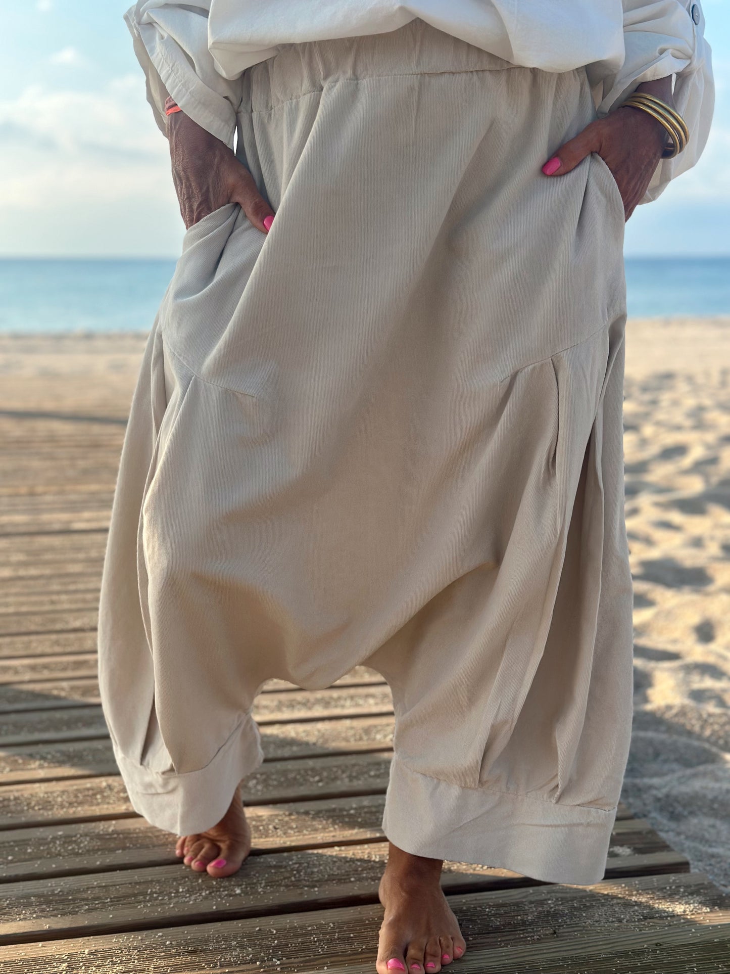 PANTALONES PANA CROPPED BAGGY OVERSIZE MULTICOLOR