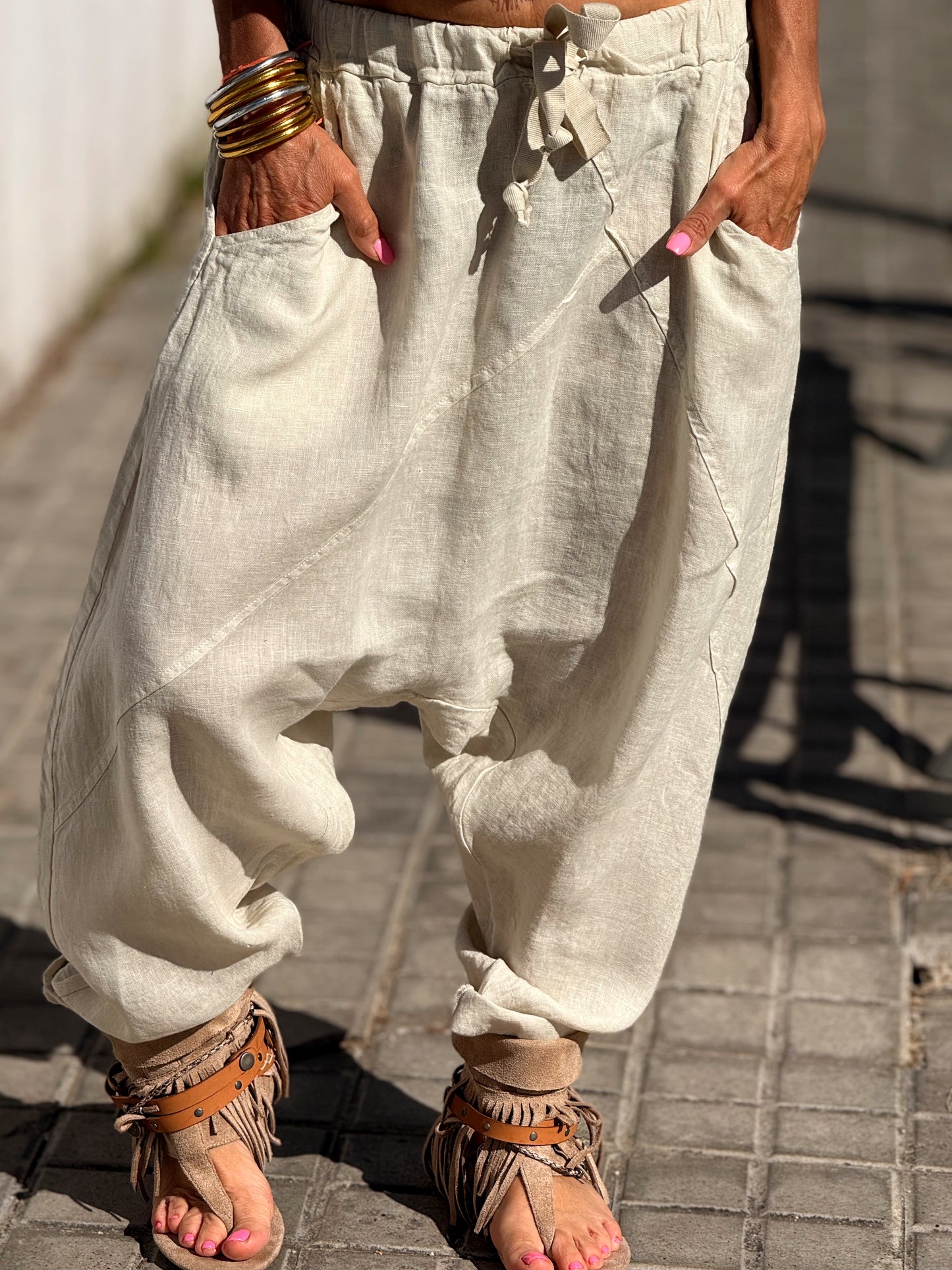 PANTALÓN BAGGY OVERSIZE LINO FLORENT MULTICOLOR
