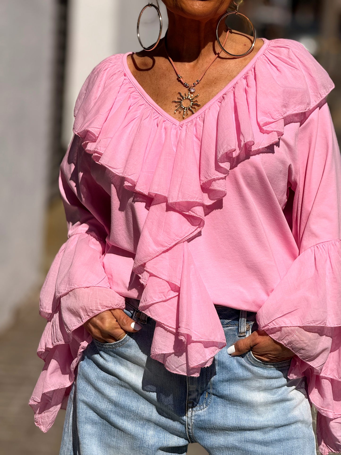 BLUSA VOLANTE MULTICOLOR