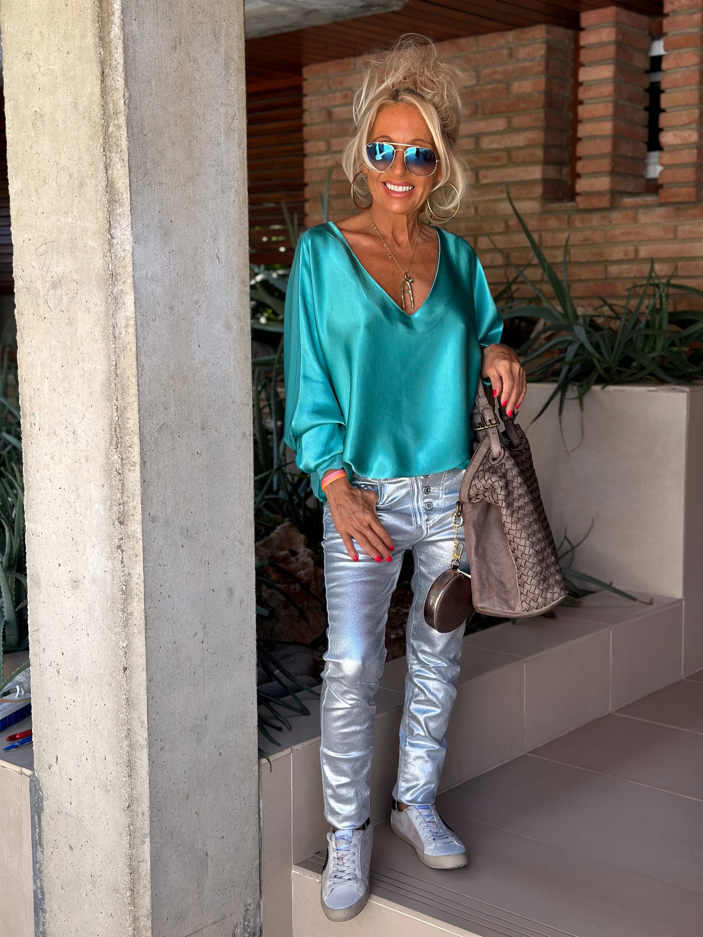 PANTALON GABY POLIPIEL PLATA