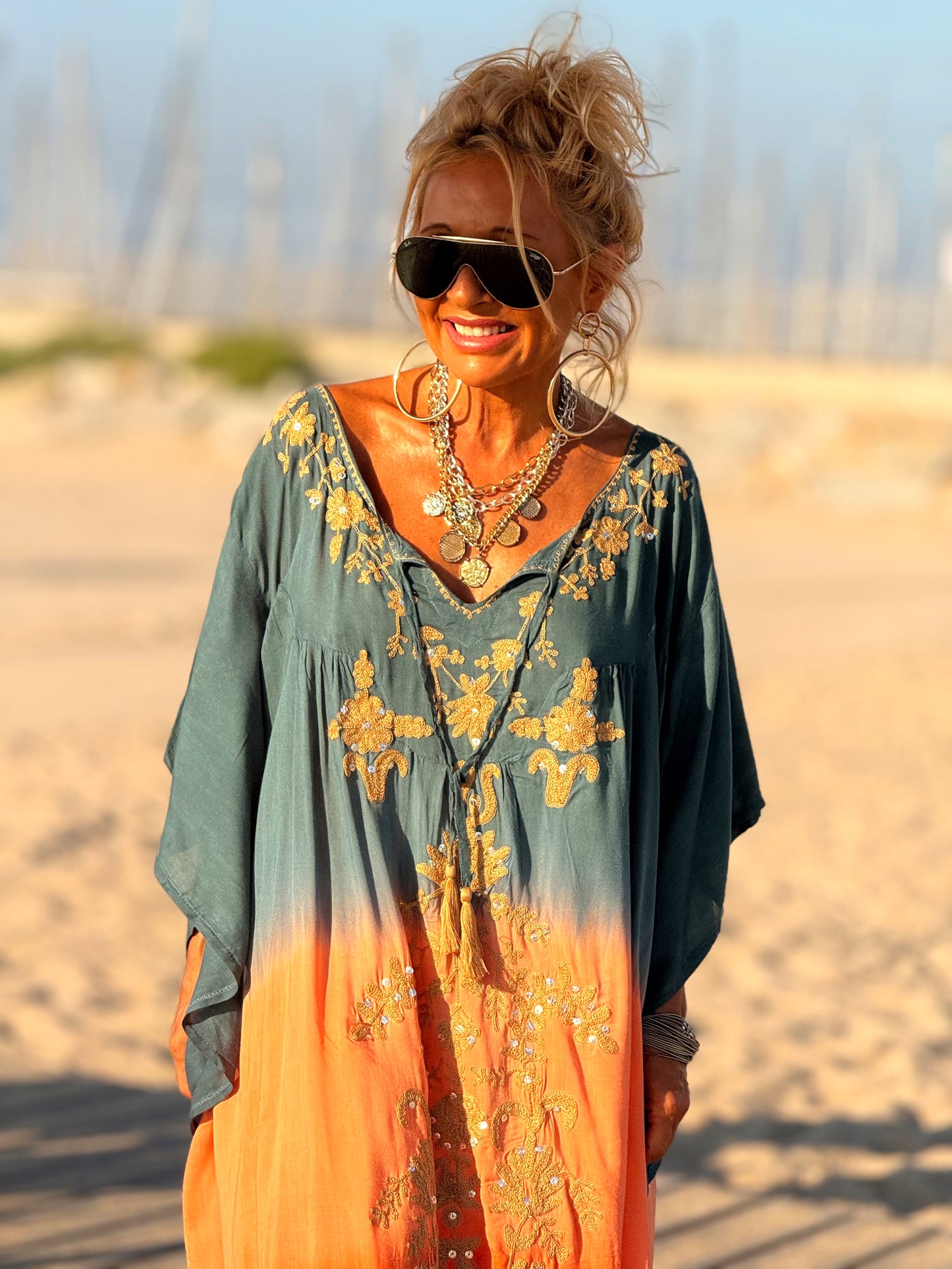 VESTIDO KAFTAN MIKONOS MULTICOLOR