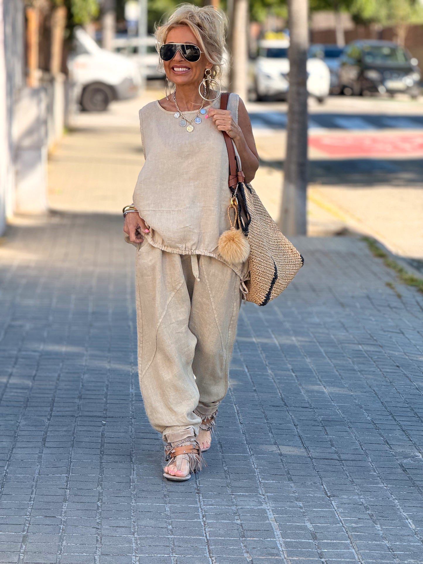 PANTALÓN BAGGY OVERSIZE LINO FLORENT MULTICOLOR