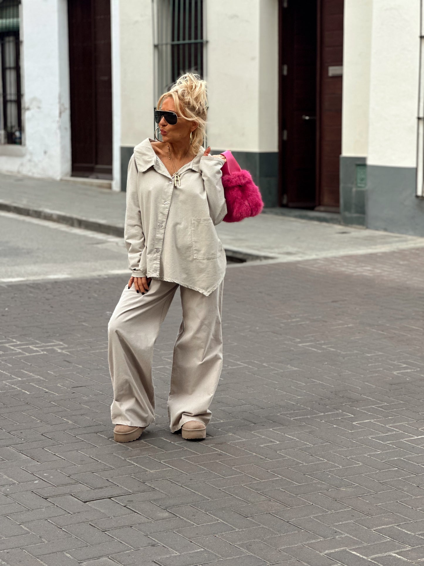 CAMISA DE PANA HEIKE BEIGE