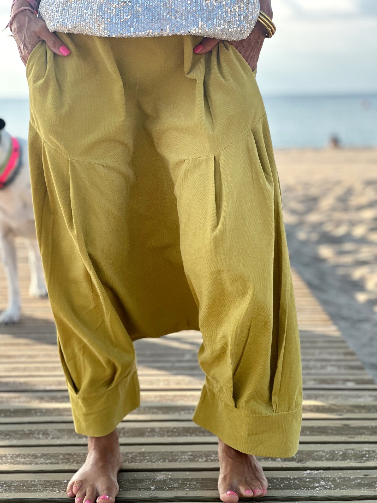 PANTALONES PANA CROPPED BAGGY OVERSIZE MULTICOLOR