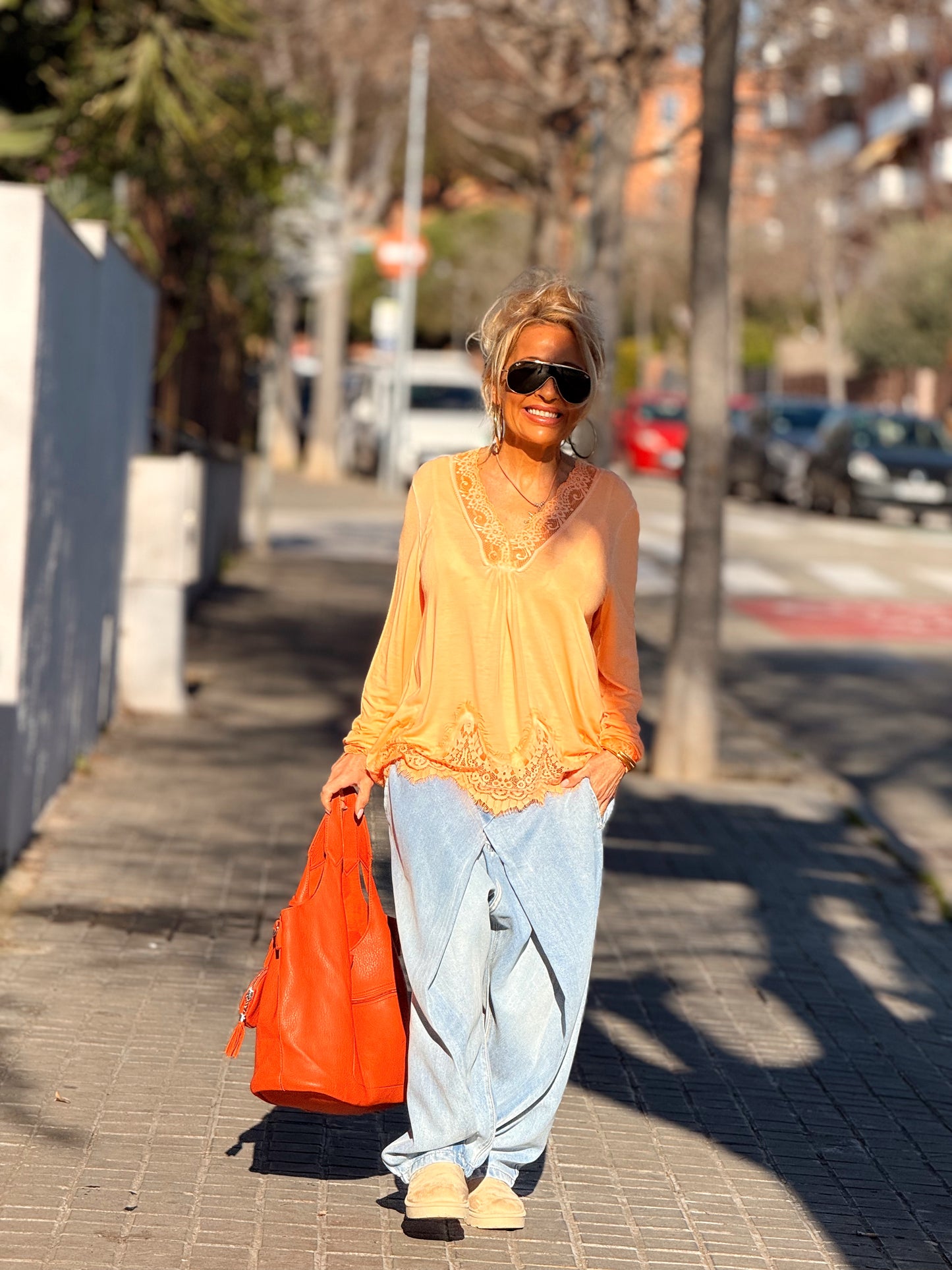 JEANS CON BOTONE OVERSIZE EDEN VAQUERO