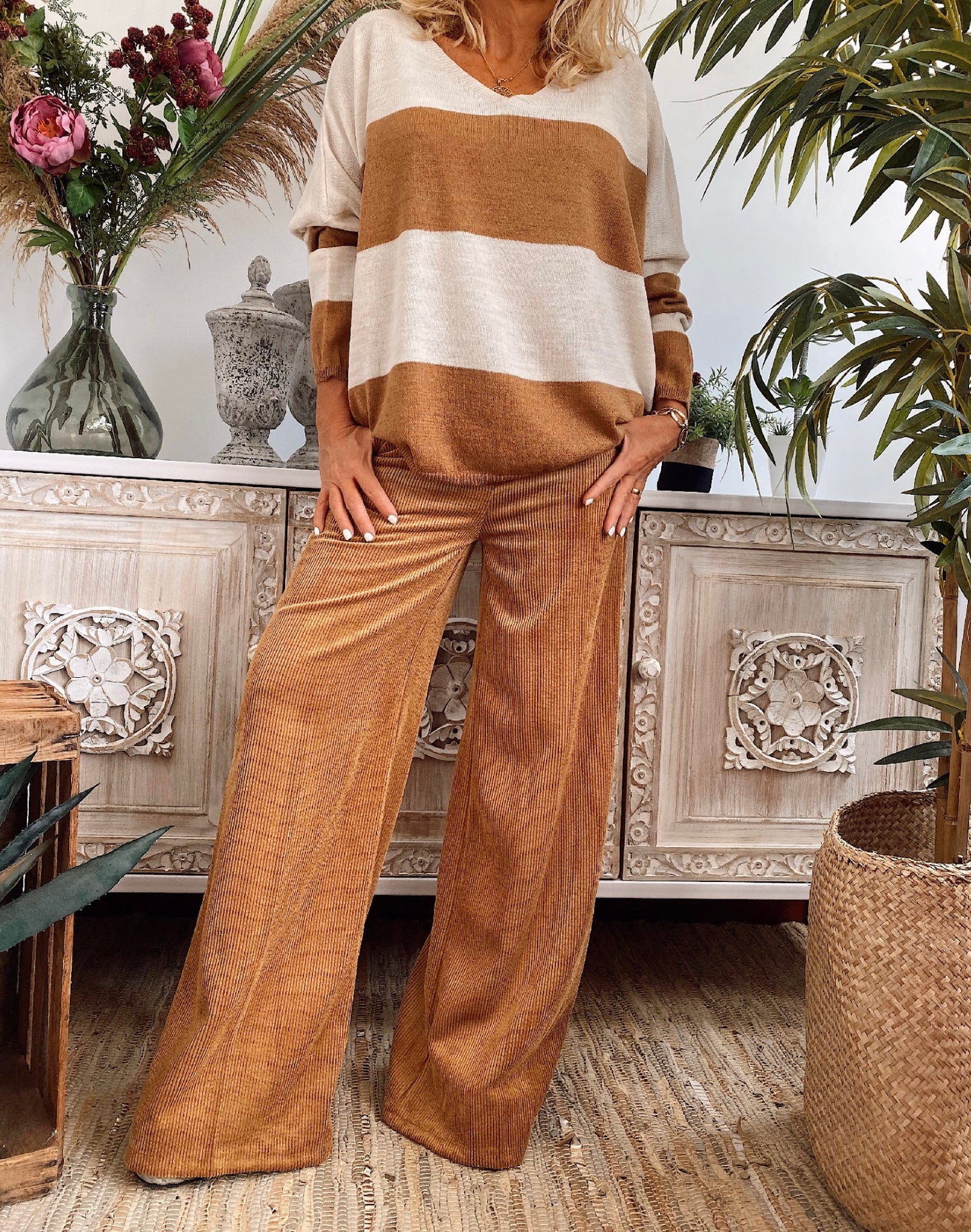 PANTALÓN DE PANA CORINNE MULTICOLOR