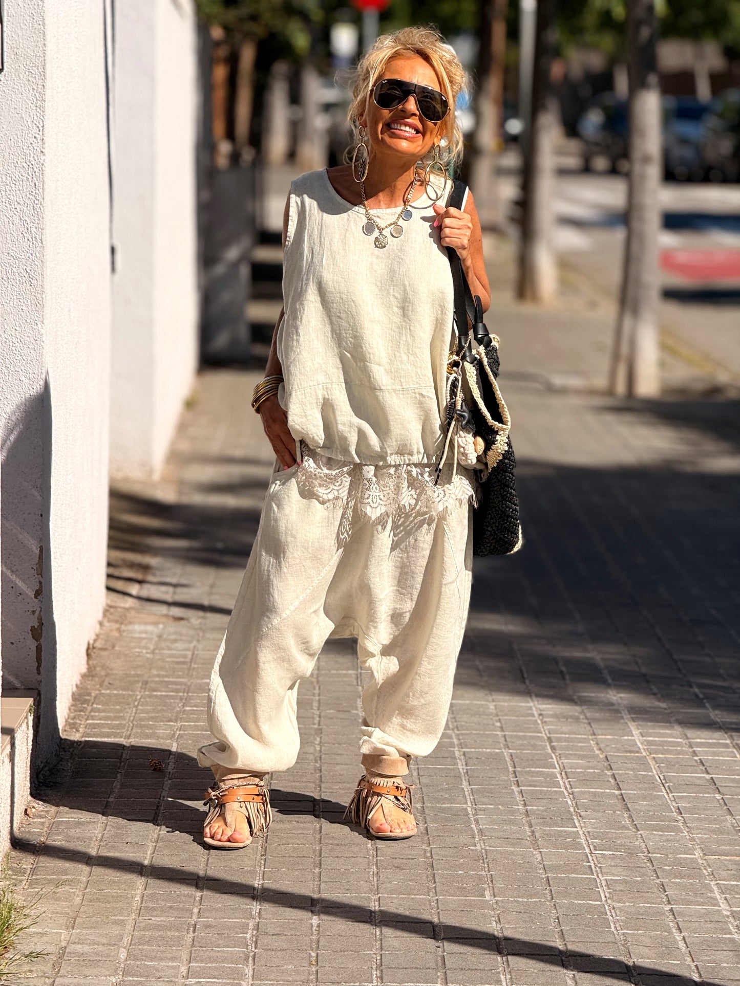 PANTALÓN BAGGY OVERSIZE LINO FLORENT MULTICOLOR