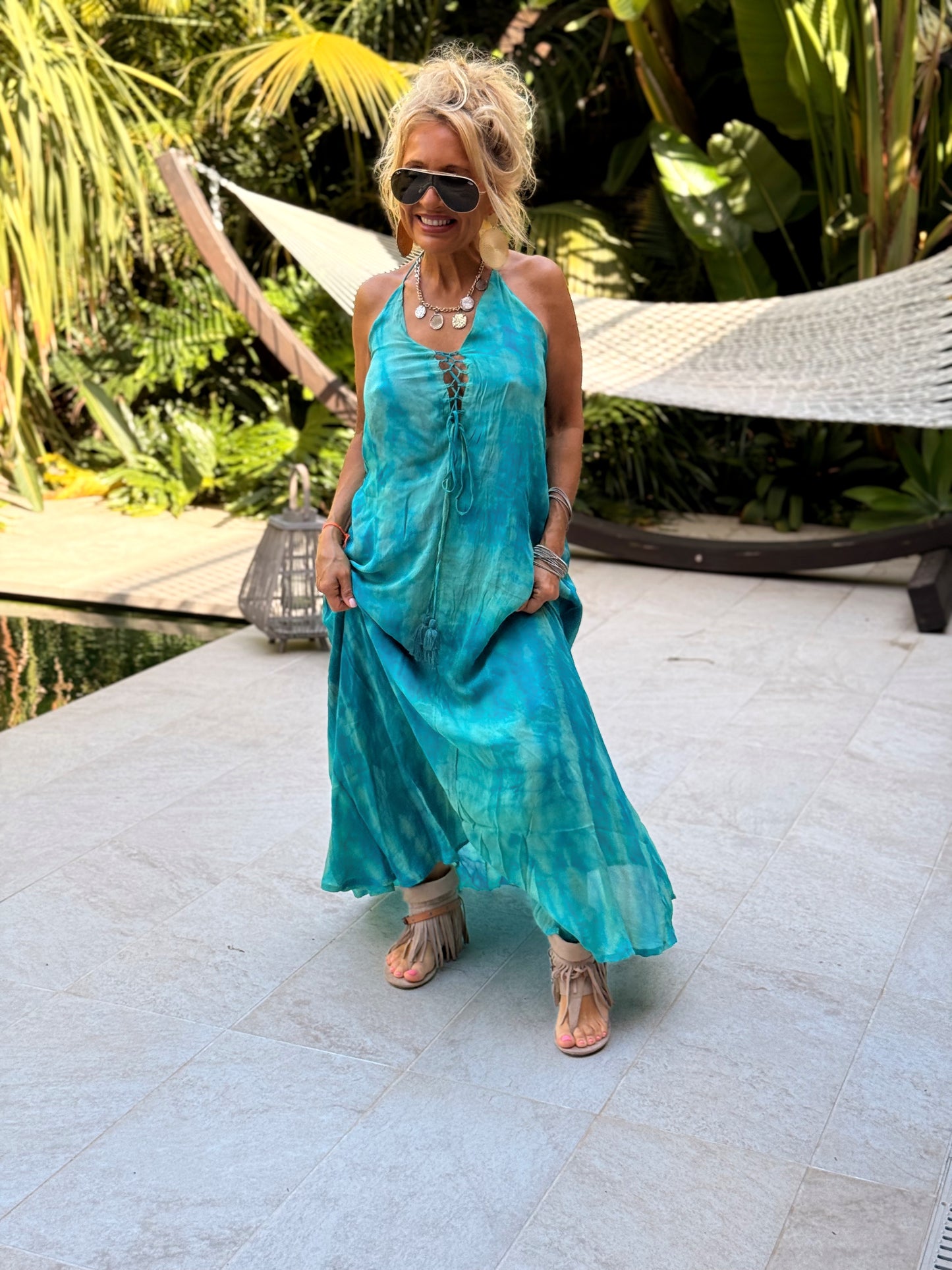 VESTIDO CREPE SEDA INDY MULTICOLOR