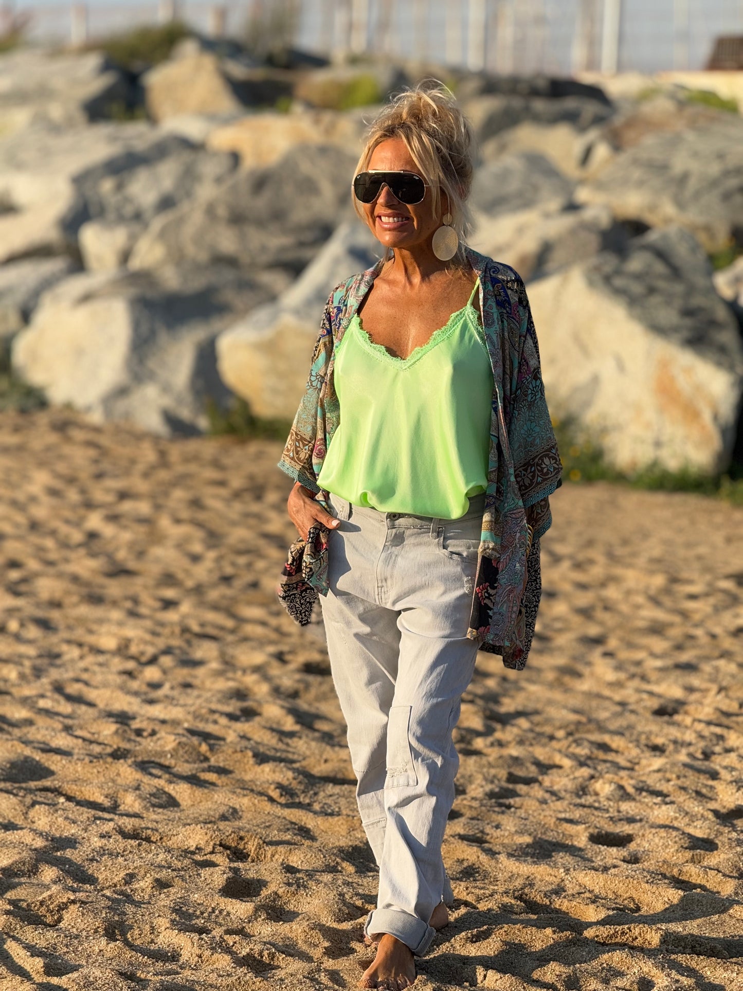 KIMONO CORTO ESTAMPADO MULTICOLOR