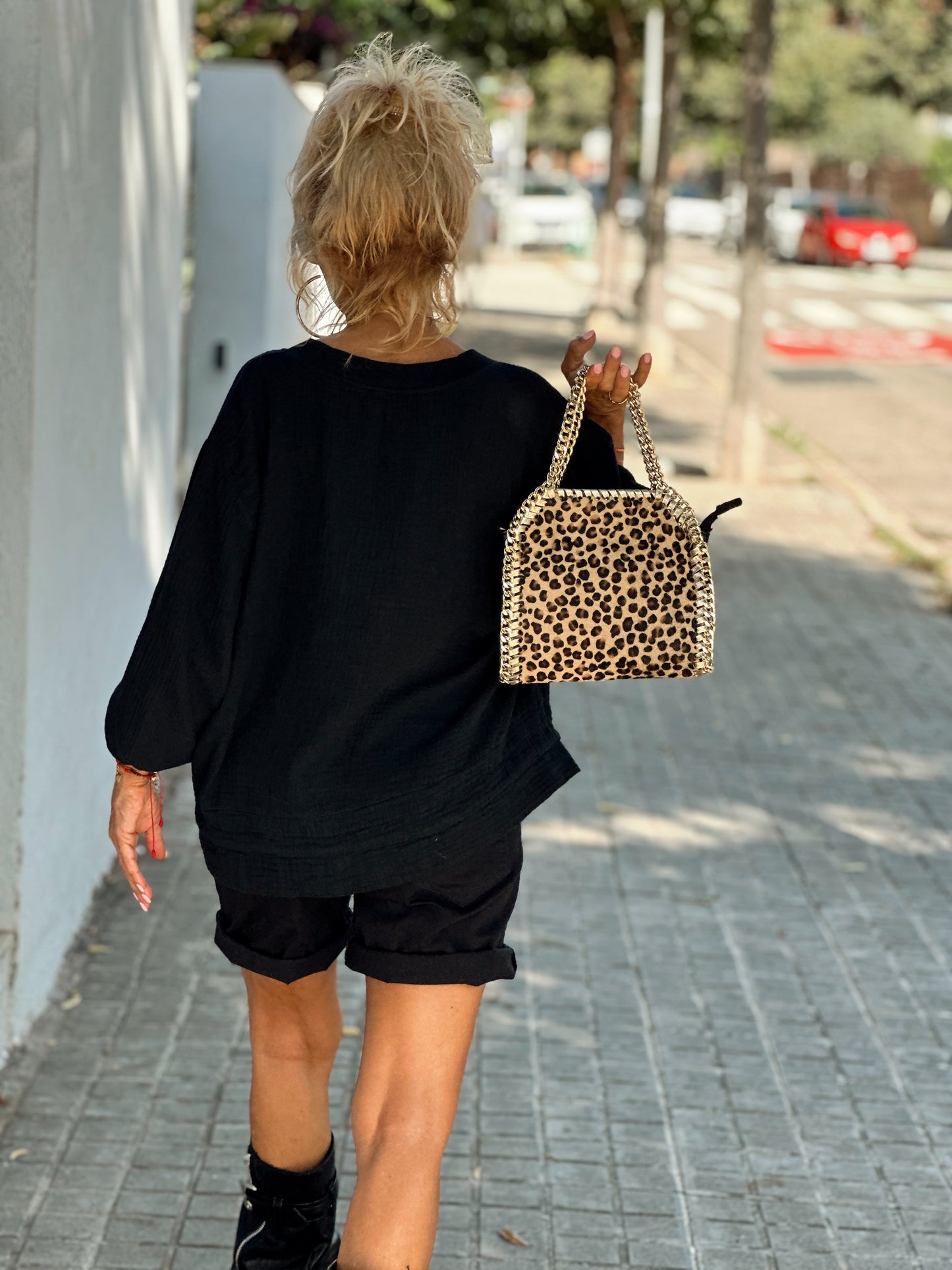 BOLSO MIAMI ANIMAL PRINT NEGRO