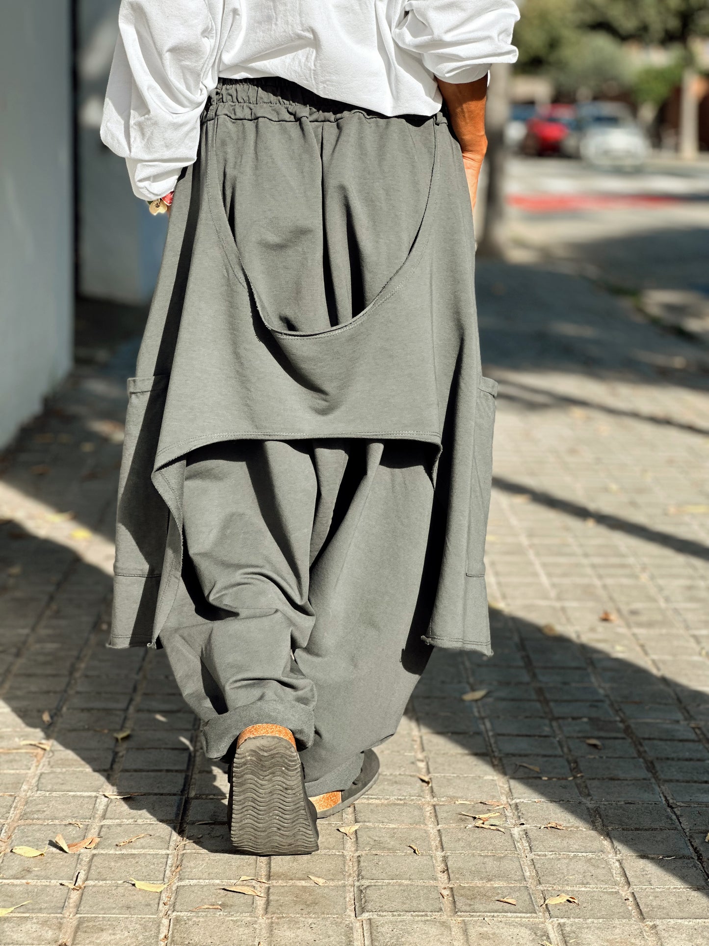 PANTALON OVERSIZE COUTURE GRIS