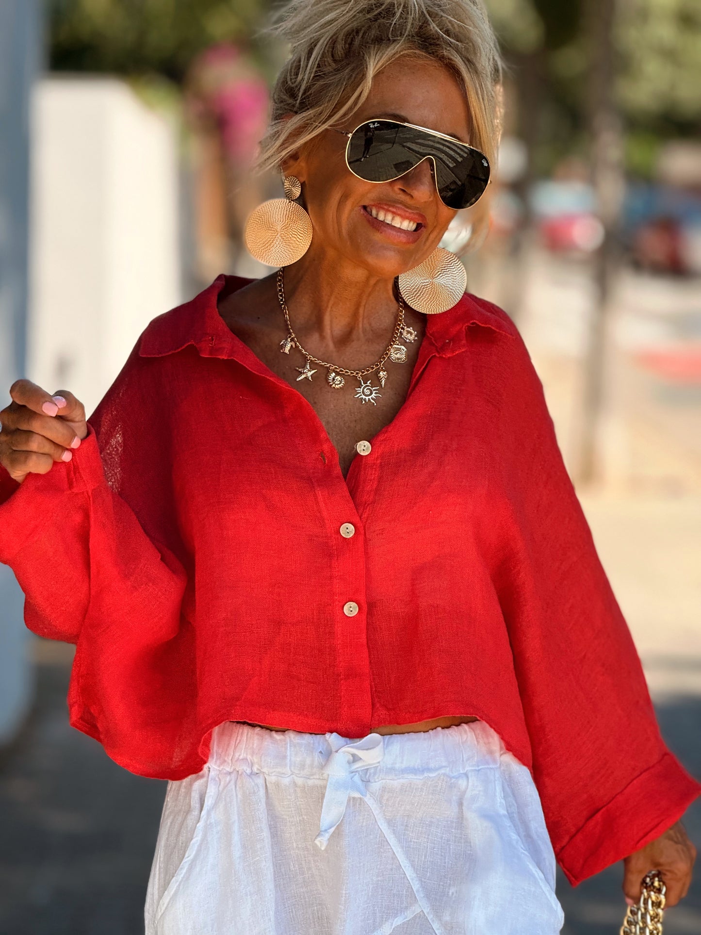 CAMISA LINO CROP-TOP MULTICOLOR