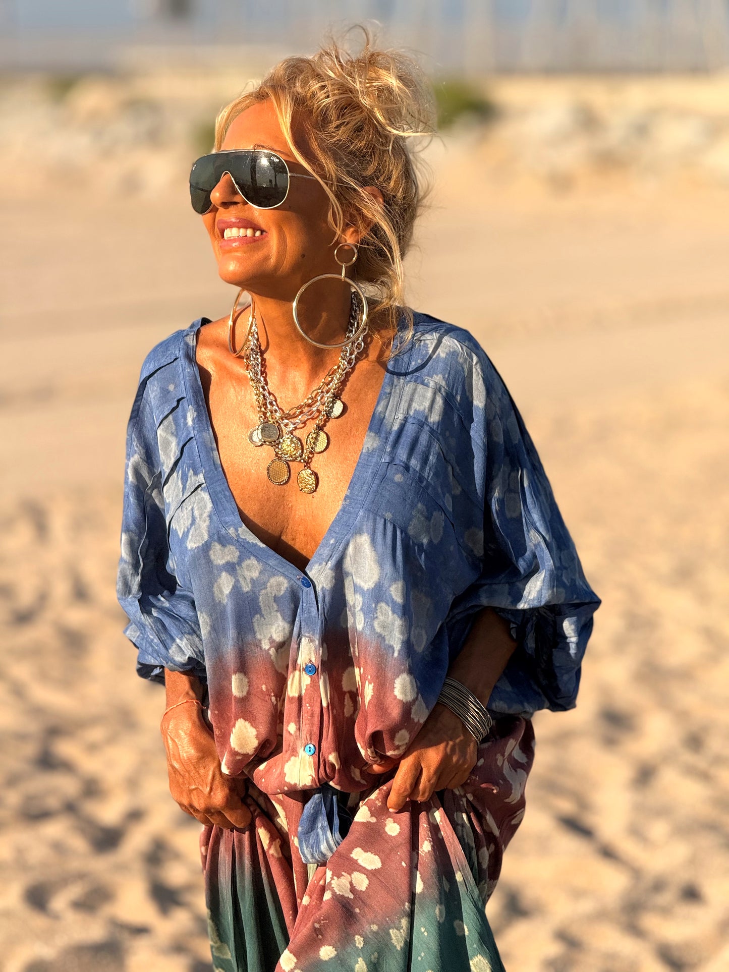 VESTIDO KAFTAN SUPER OVERSIZE MULTICOLOR
