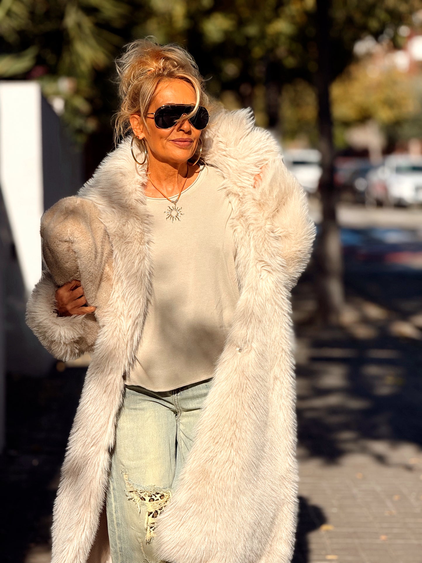 ABRIGO PELO SINTÉTICO OVERSIZE JULIA MULTICOLOR