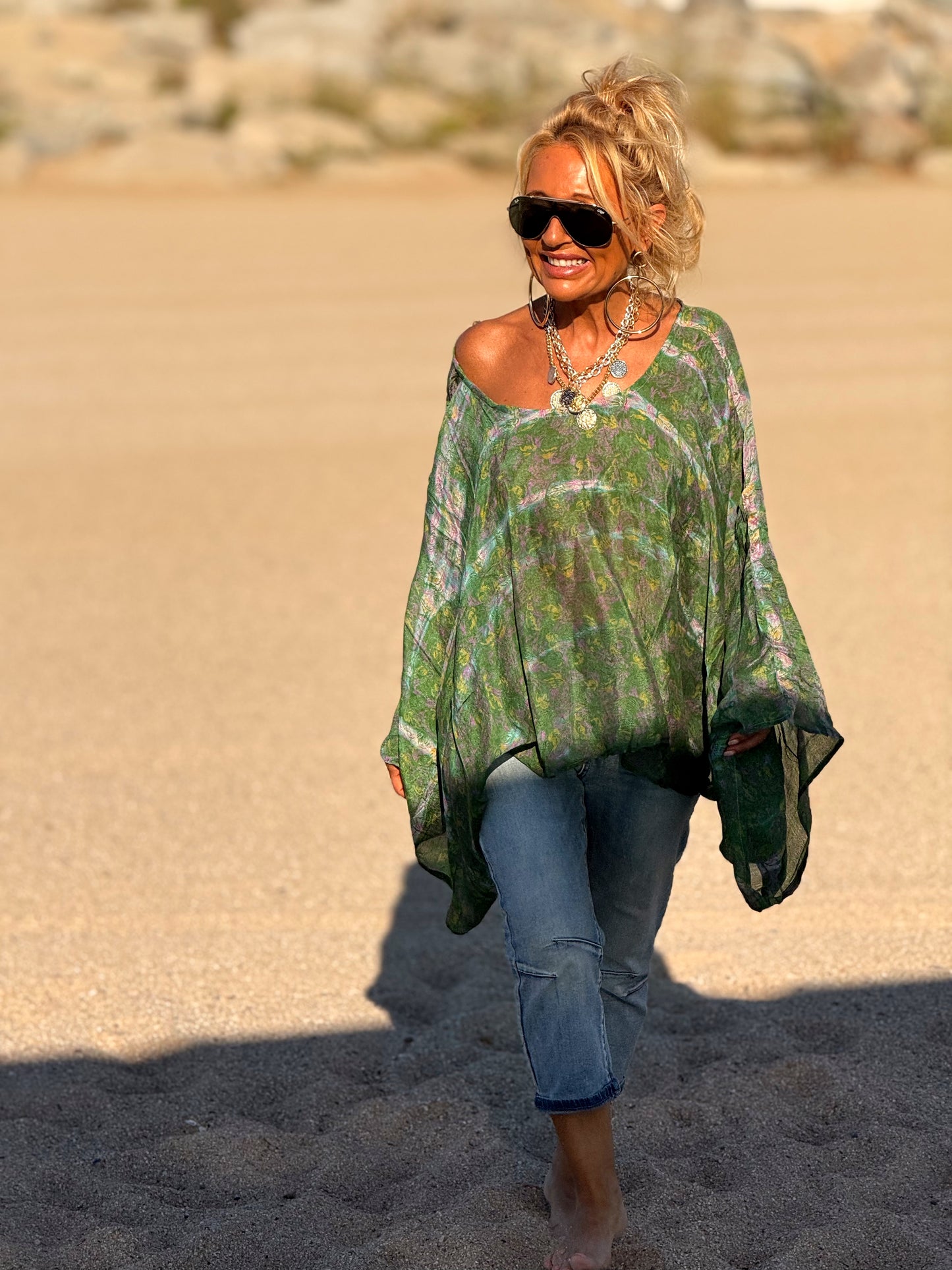 BLUSA-CAPA ESTAMPADO CREPE DE SEDA INDY MULTICOLOR