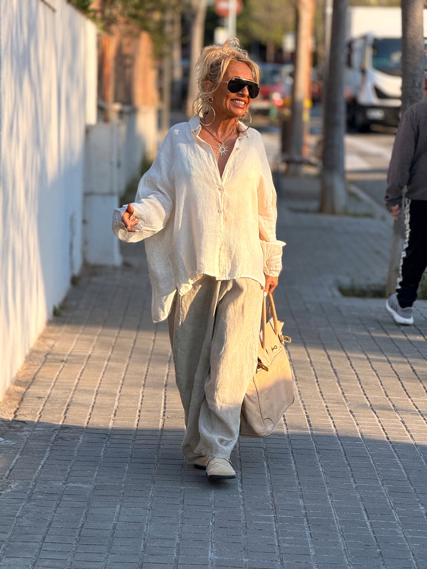 CAMISA OVERSIZE LINO LEA MULTICOLOR