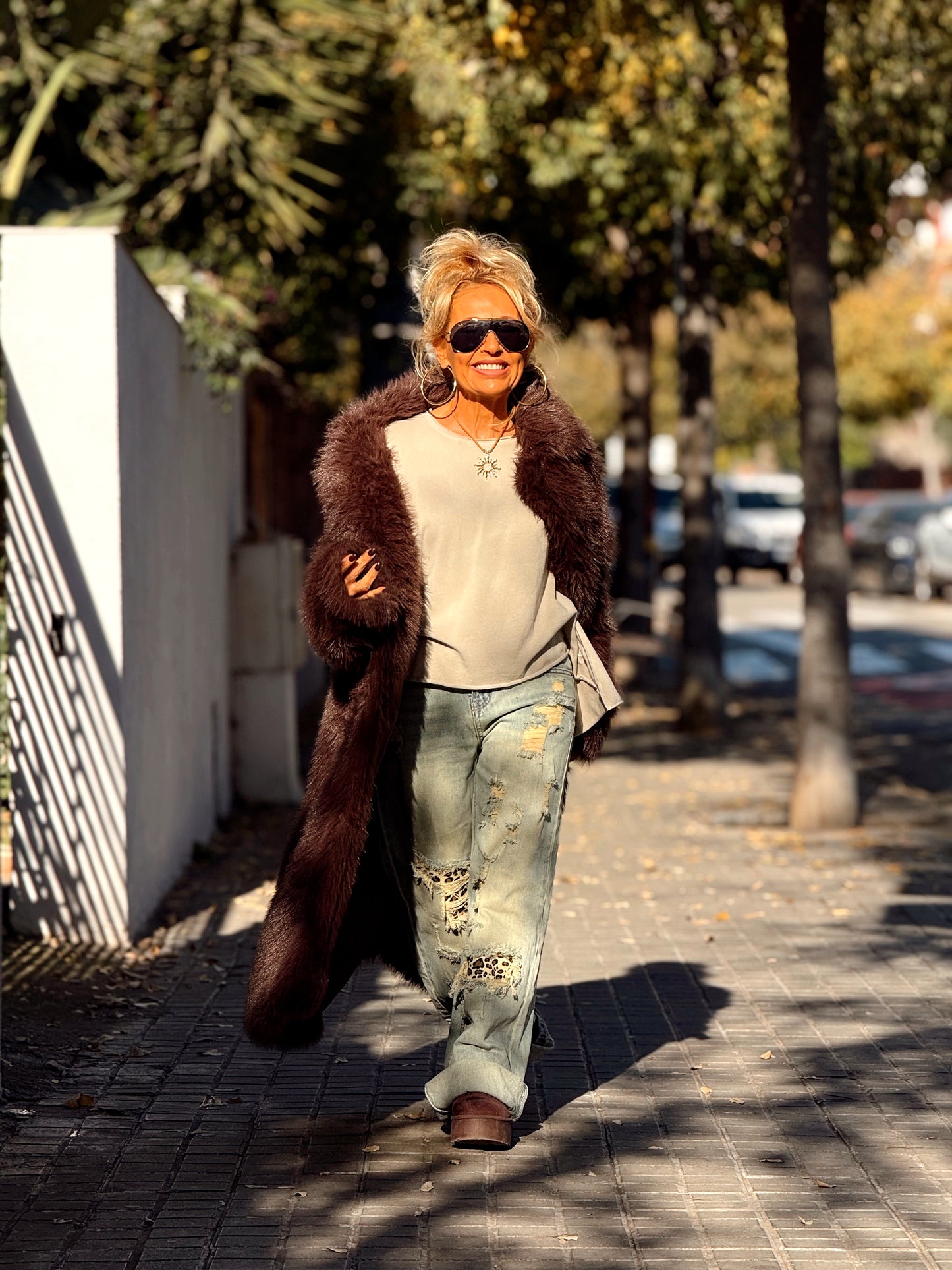 ABRIGO PELO SINTÉTICO OVERSIZE JULIA MULTICOLOR