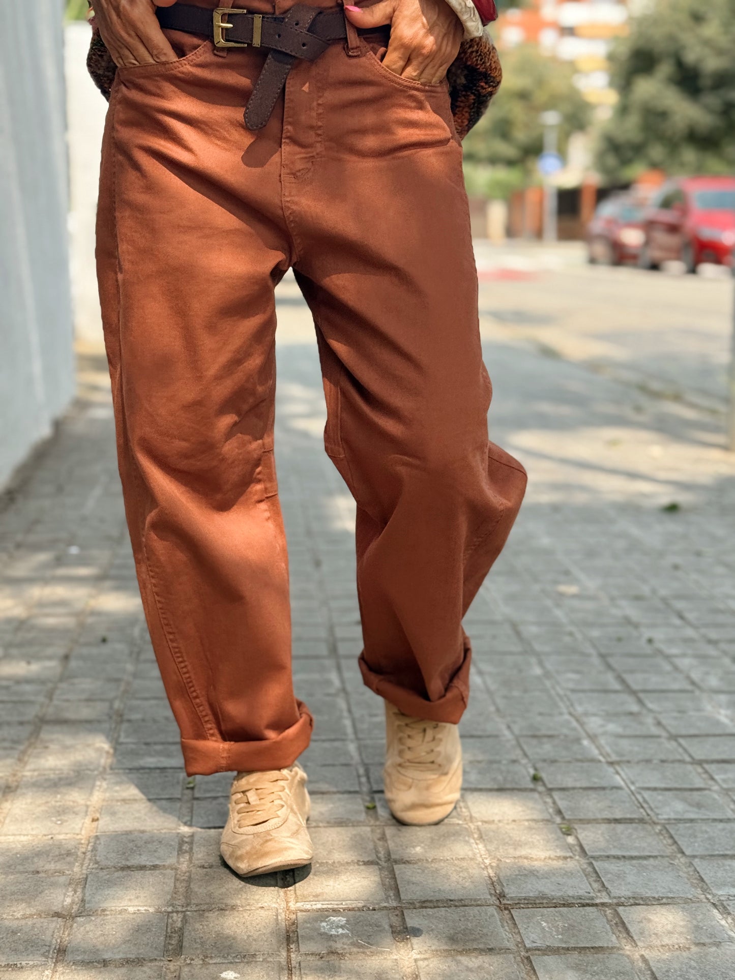 PANTALON CON CINTURÓN CAMILLE  MULTICOLOR