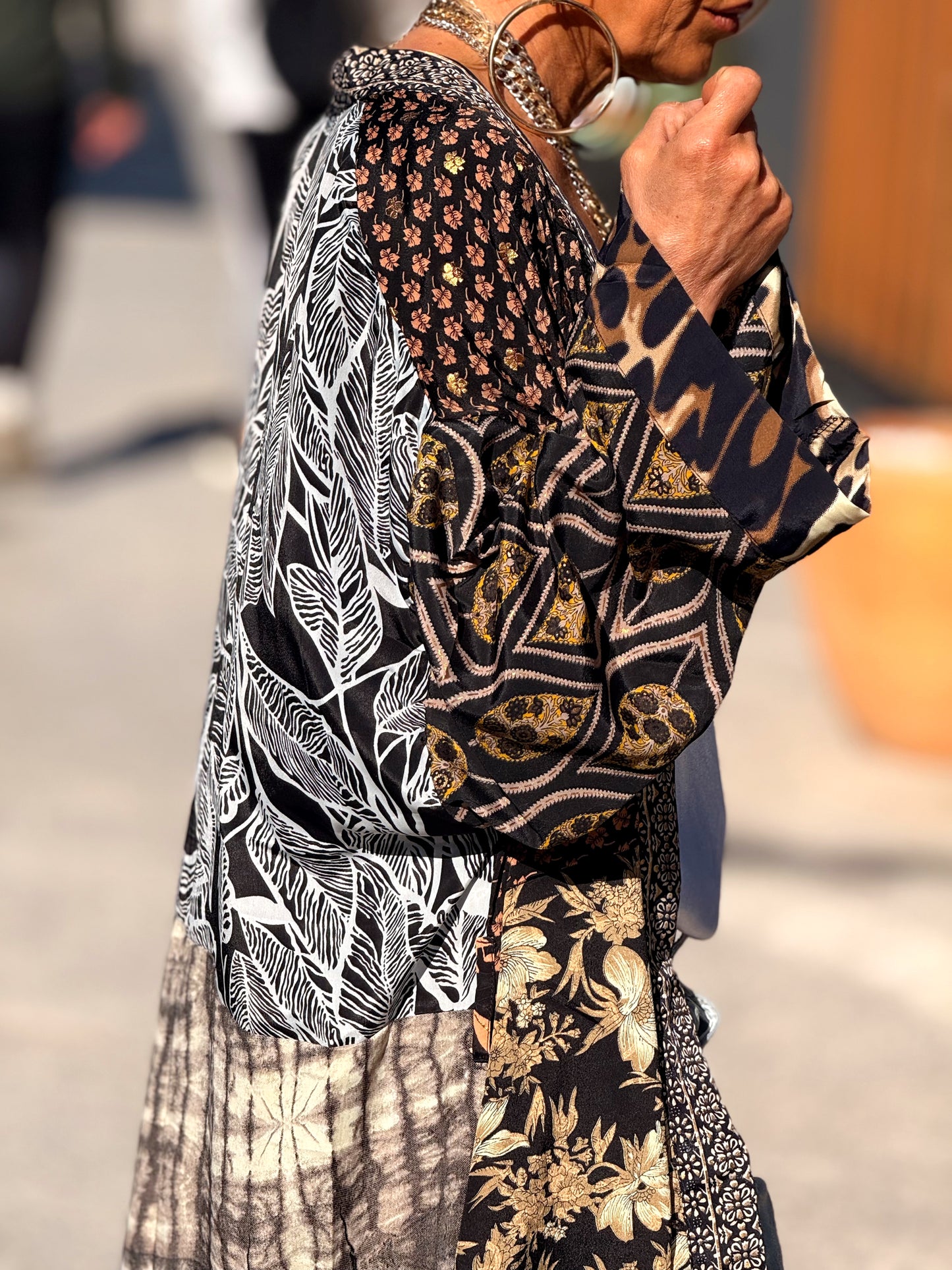KIMONO ESTAMPADO MANGA 3/4 MULTICOLOR