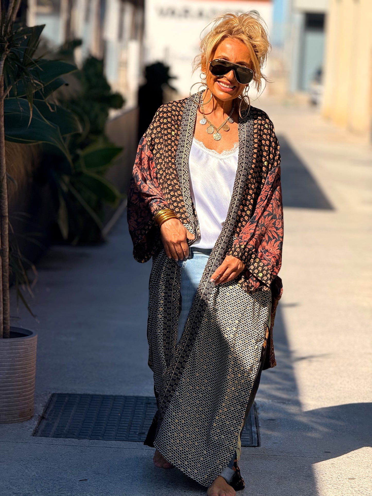 KIMONO ESTAMPADO MANGA 3/4 MULTICOLOR