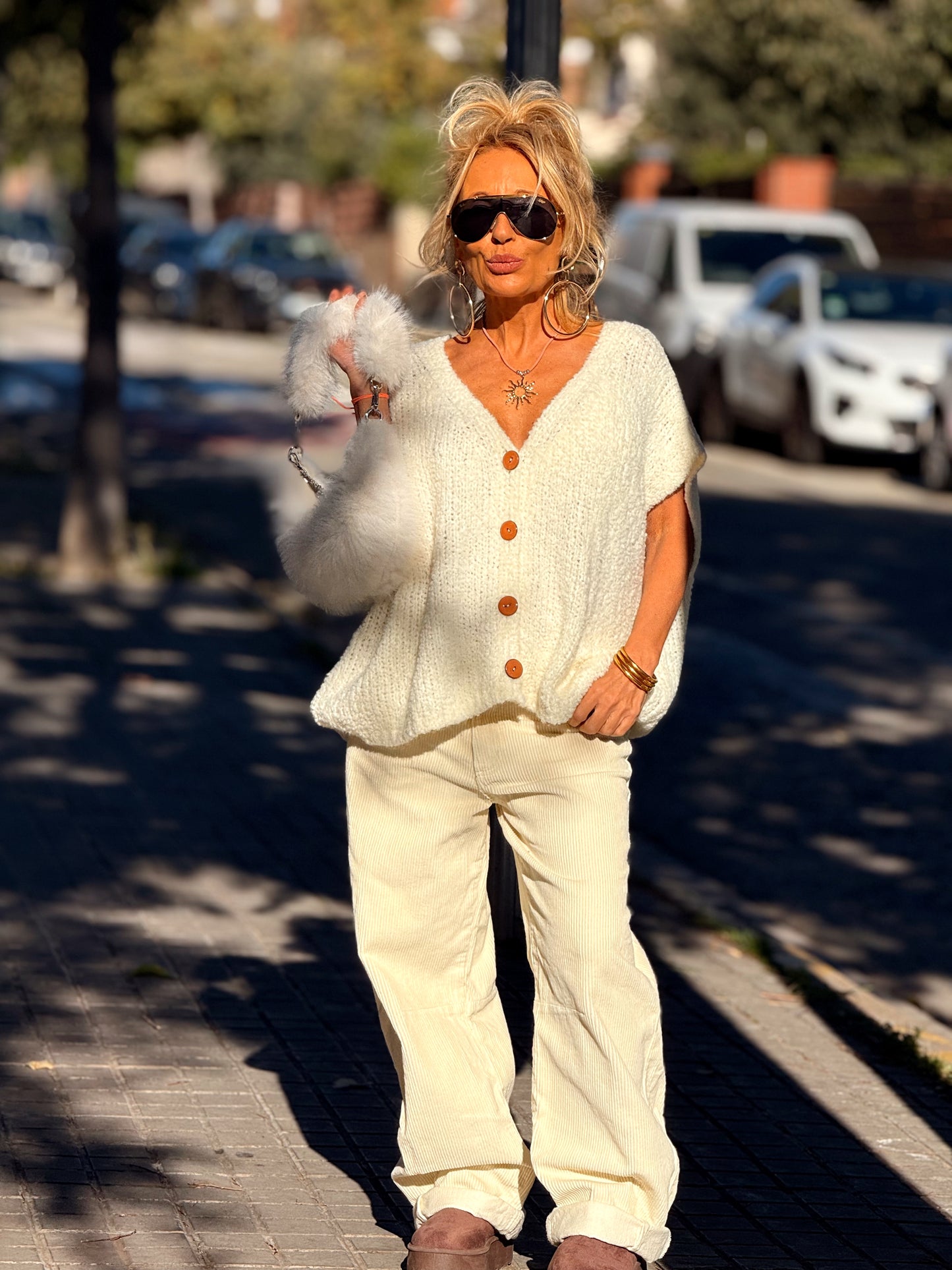 CHALECO DE PUNTO OVERSIZE AMALIA MULTICOLOR