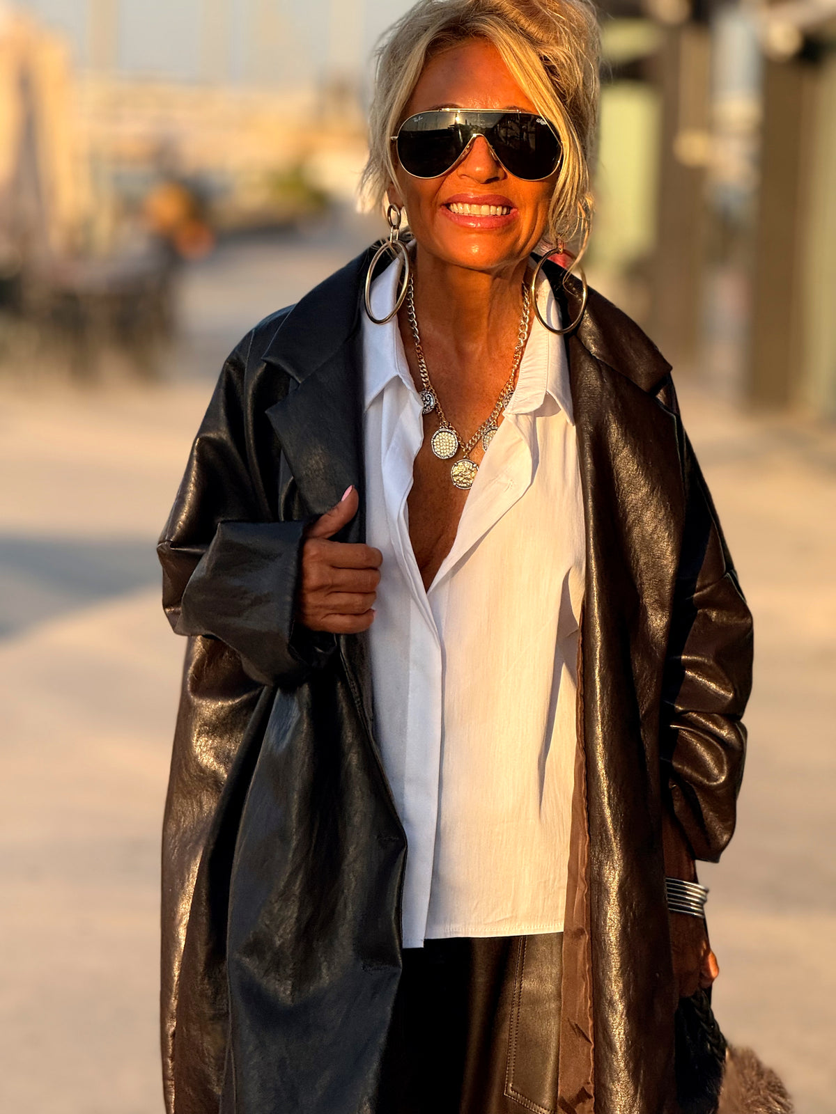 CHAQUETA OVERSIZE POLIPIEL MULTICOLOR