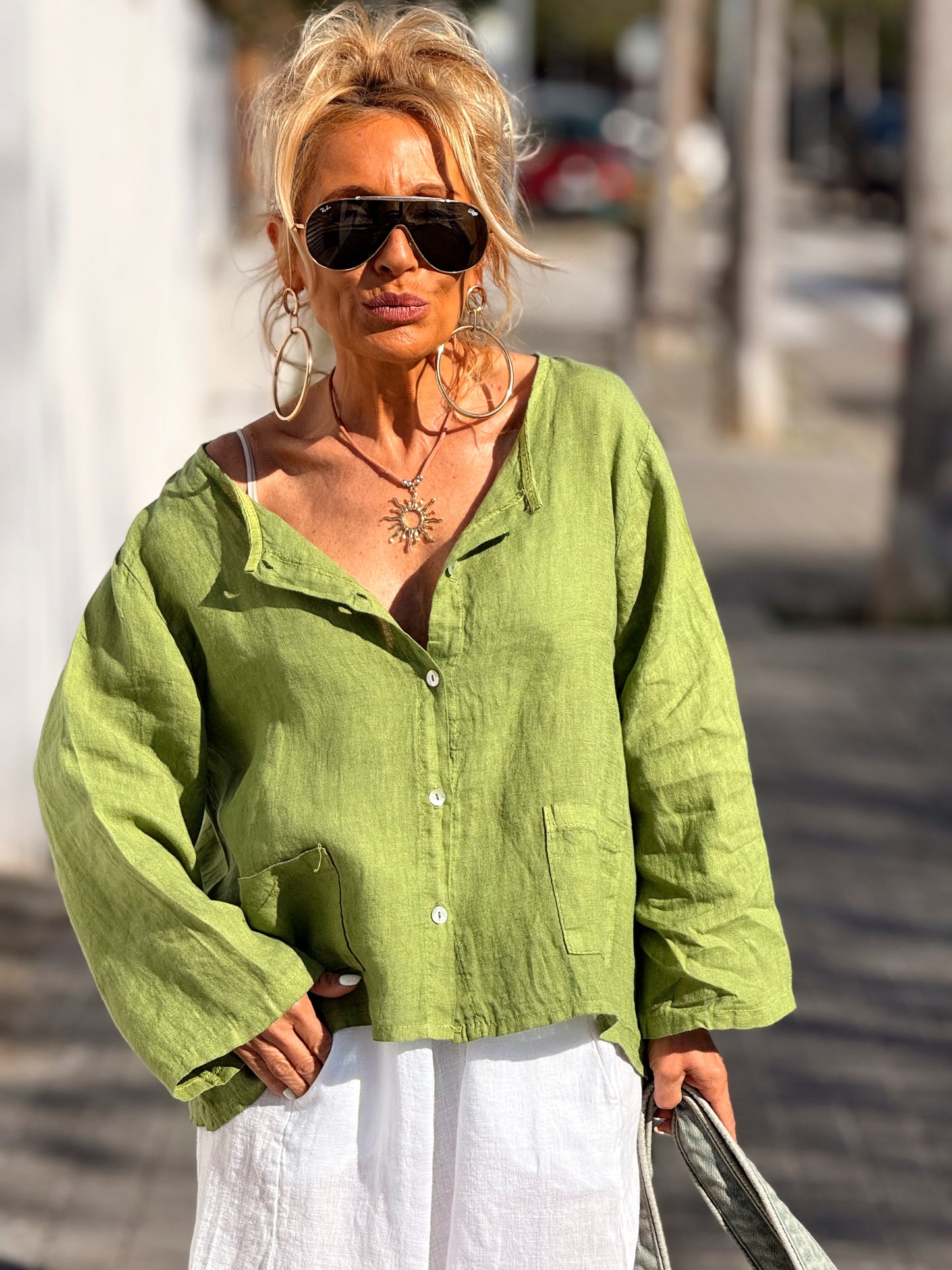 CAMISA LINO RITA MULTICOLOR