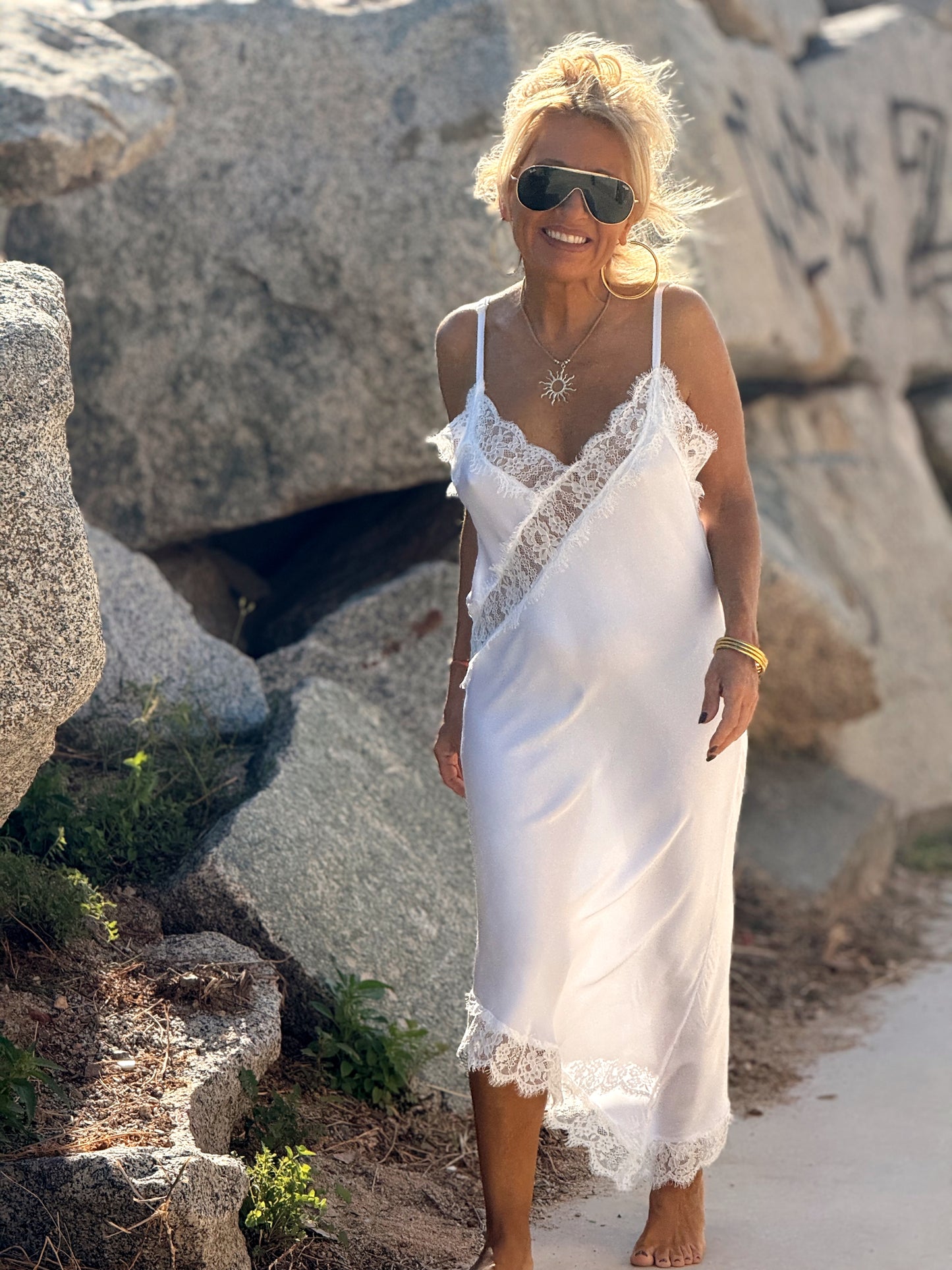 VESTIDO LENCERO ASIMÉTRICO MULTICOLOR