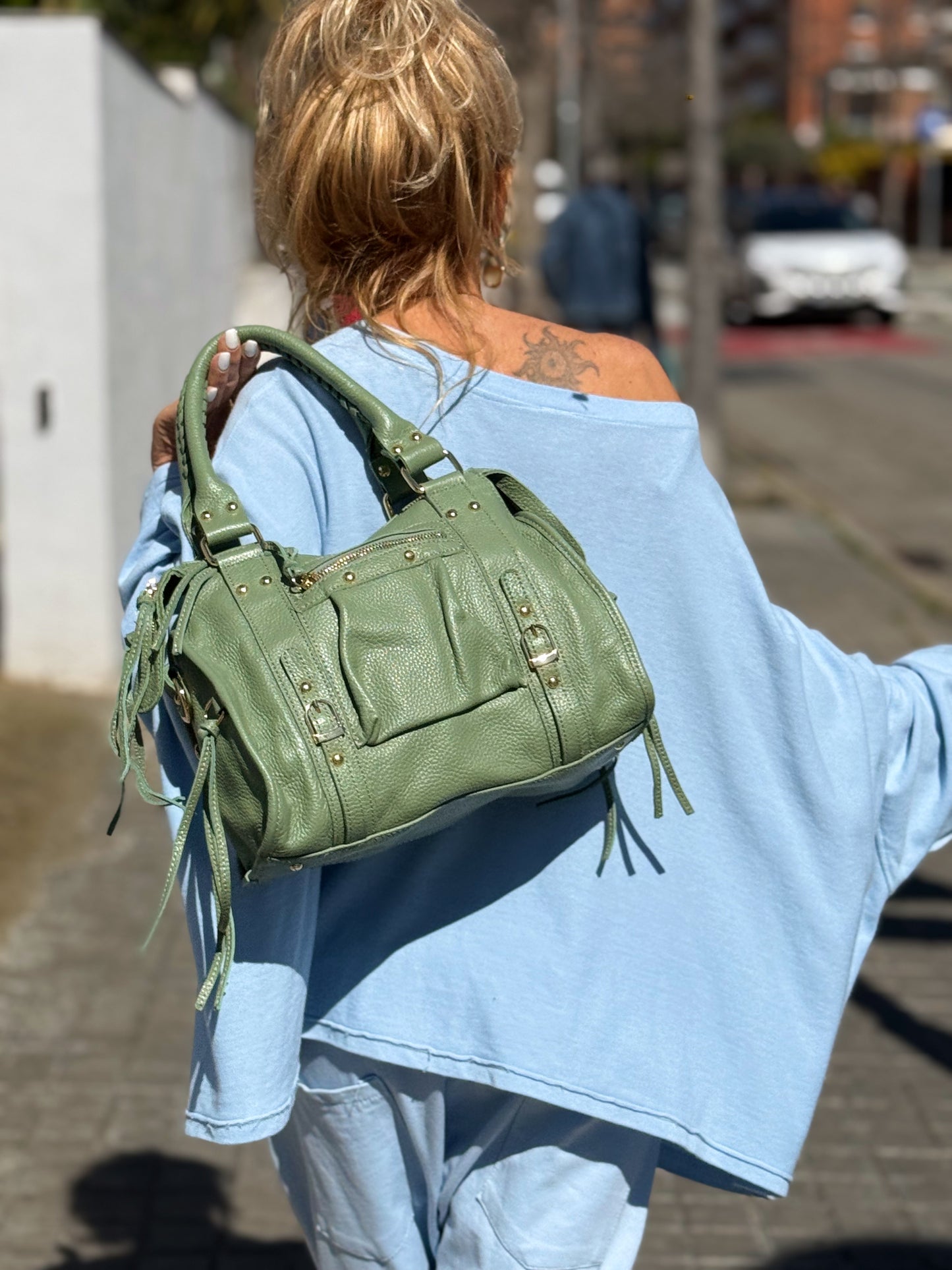 BOLSO POLIPIEL IBIZA ALMENDRA