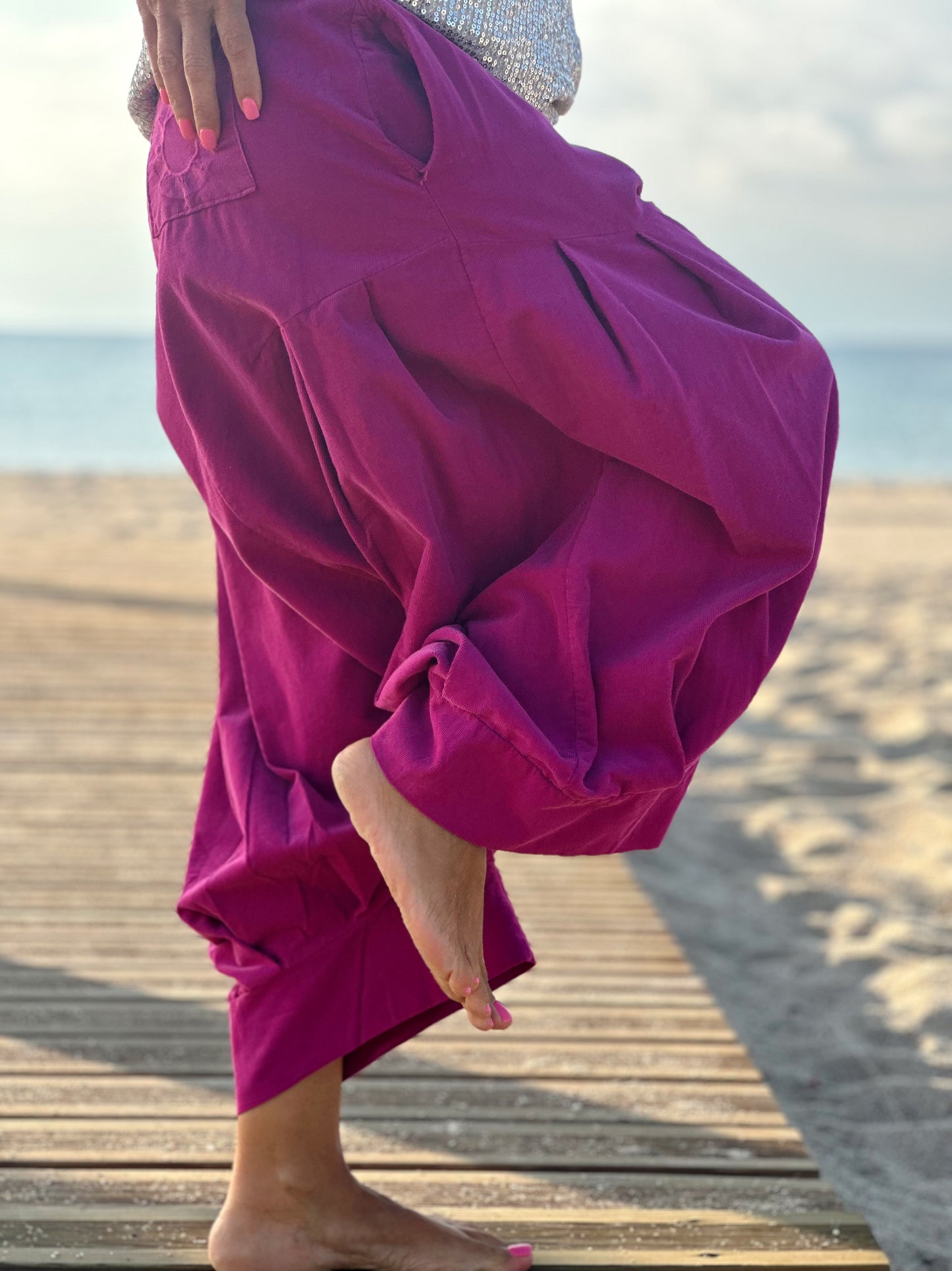 PANTALONES PANA CROPPED BAGGY OVERSIZE MULTICOLOR