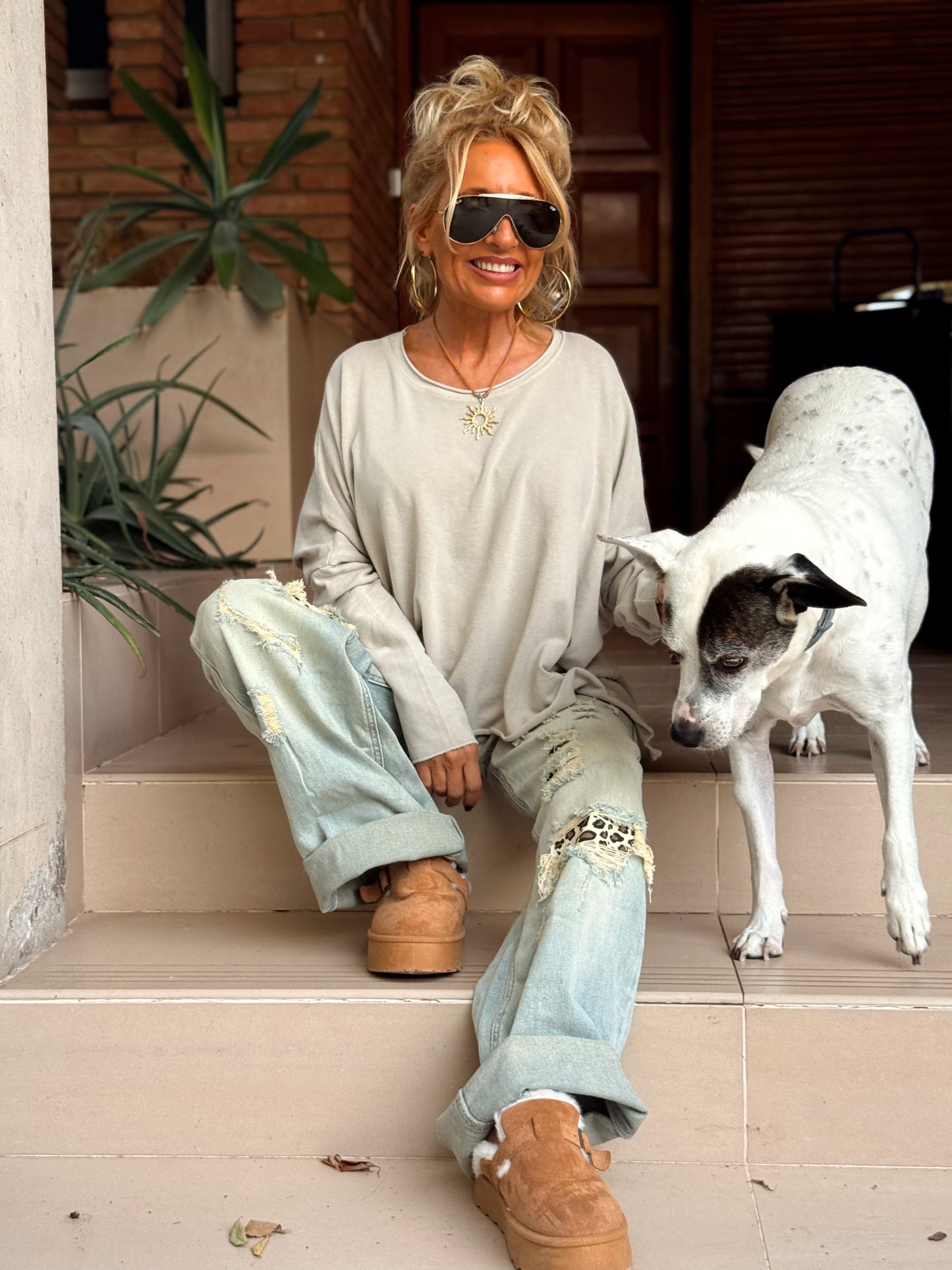 CAMISETA DESGASTADA OVERSIZE DANI MULTICOLOR