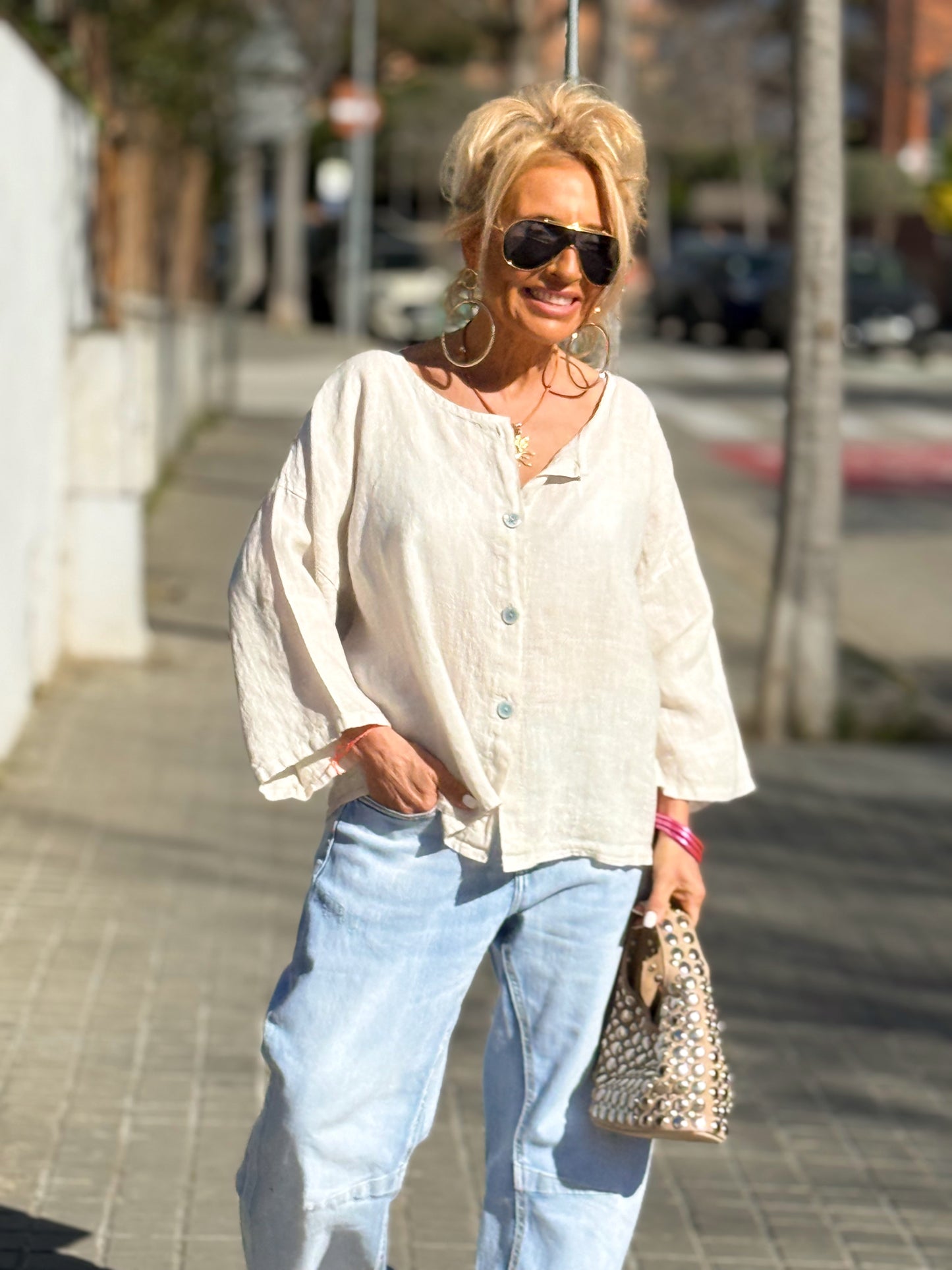 BLUSA DE LINO FABIO MULTICOLOR